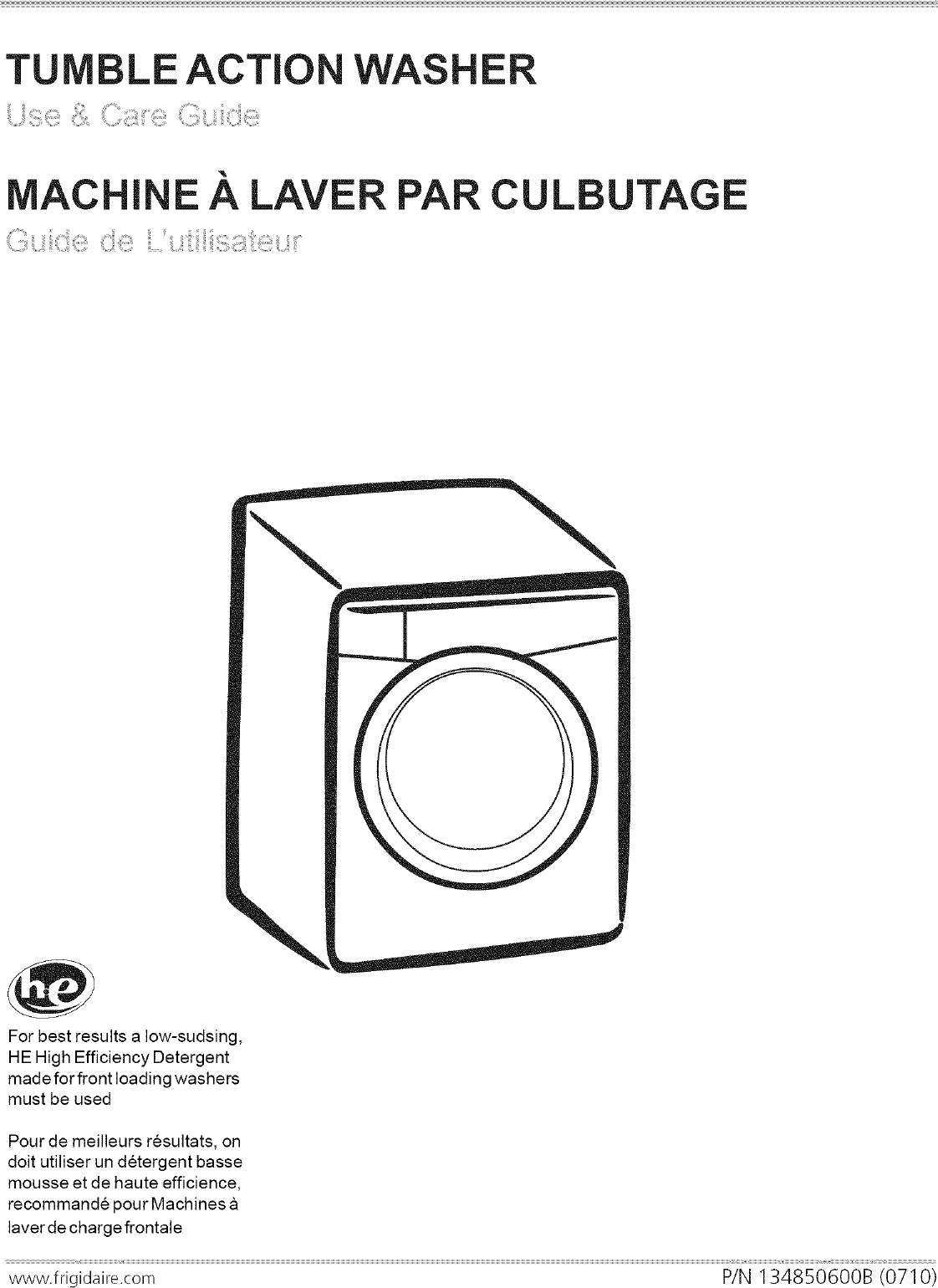 Page 1 of 11 - Frigidaire ATF6700FS2 User Manual  WASHER - Manuals And Guides L0712210