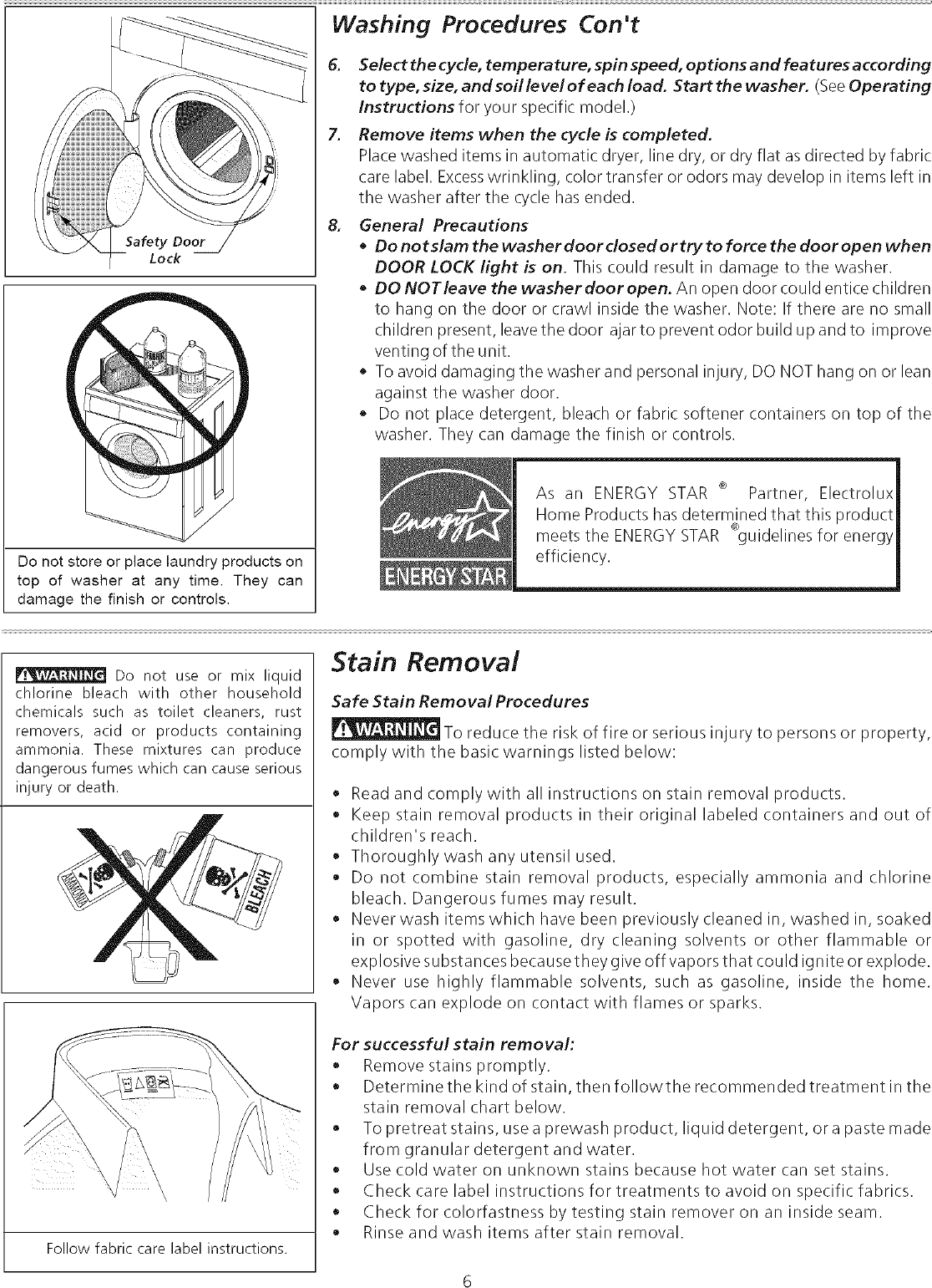 Page 6 of 11 - Frigidaire ATF6700FS2 User Manual WASHER - Manuals And Guides L0712210