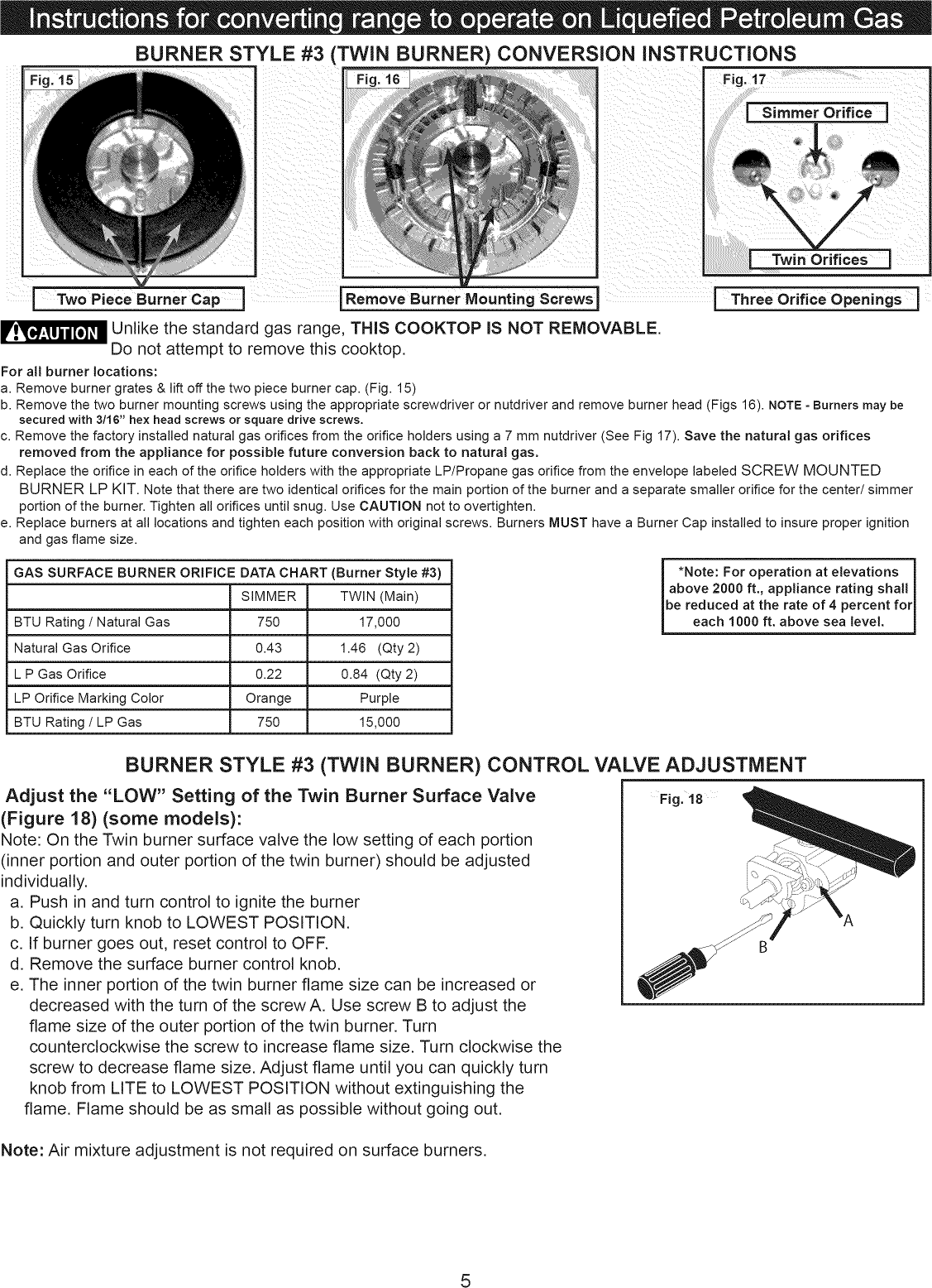 Page 5 of 8 - Frigidaire BGGF3031KBC User Manual  GAS RANGE - Manuals And Guides 1408061L