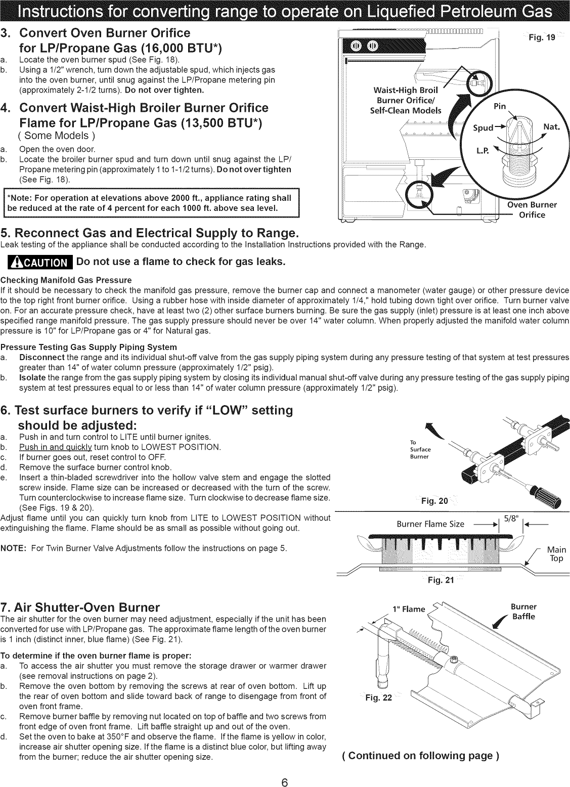 Page 6 of 8 - Frigidaire BGGF3031KBC User Manual  GAS RANGE - Manuals And Guides 1408061L