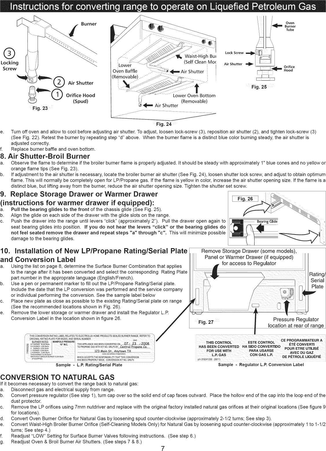 Page 7 of 8 - Frigidaire BGGF3031KBC User Manual  GAS RANGE - Manuals And Guides 1408061L