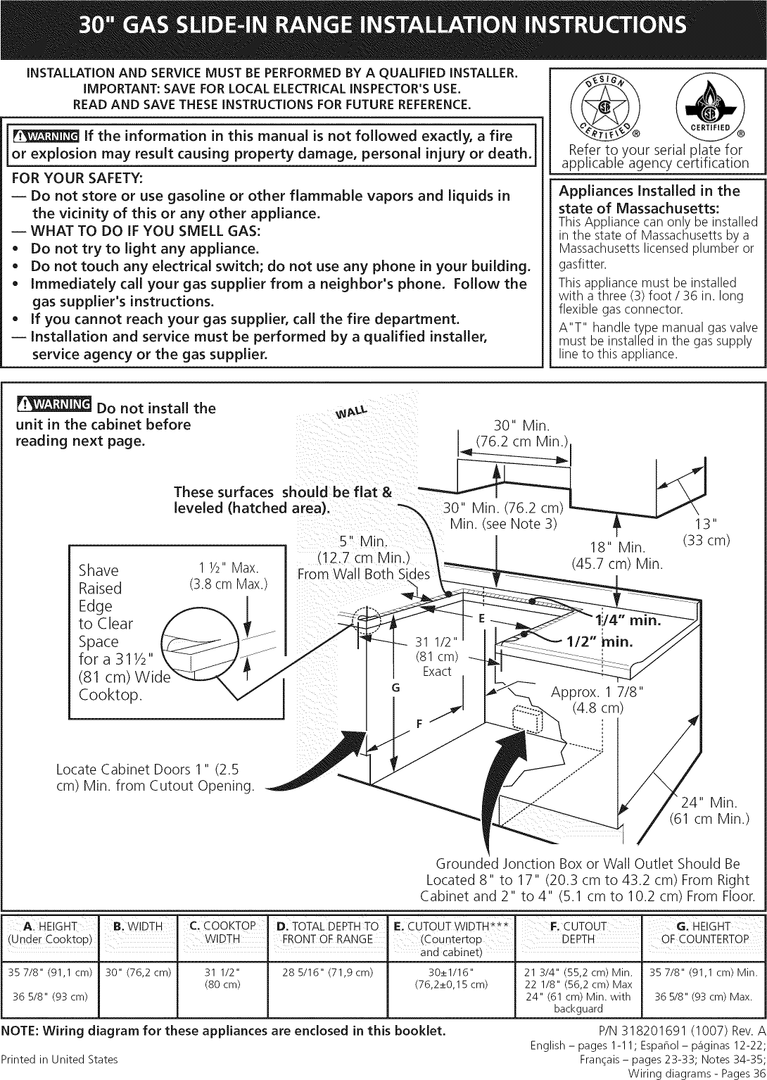 Frigidaire CPGS3085KF5 User Manual GAS RANGE Manuals And Guides 1011385L