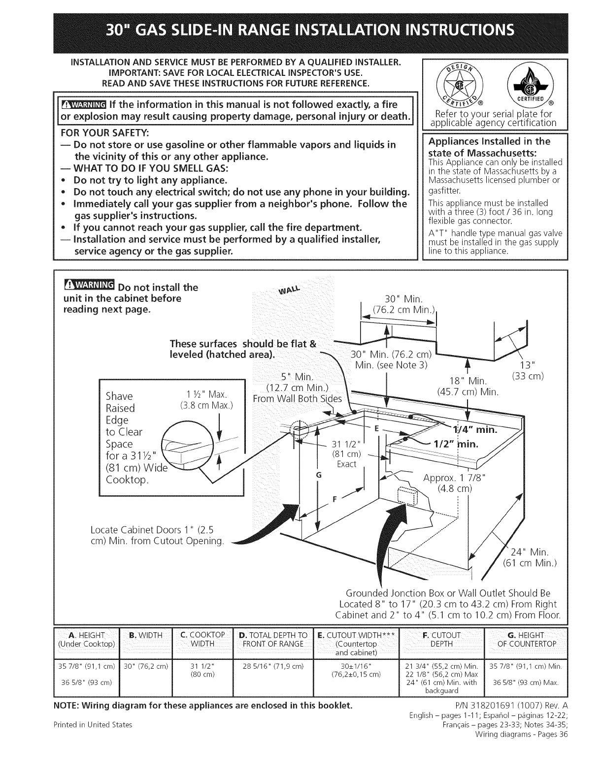 Frigidaire CPGS3085KF5 User Manual GAS RANGE Manuals And Guides 1011385L