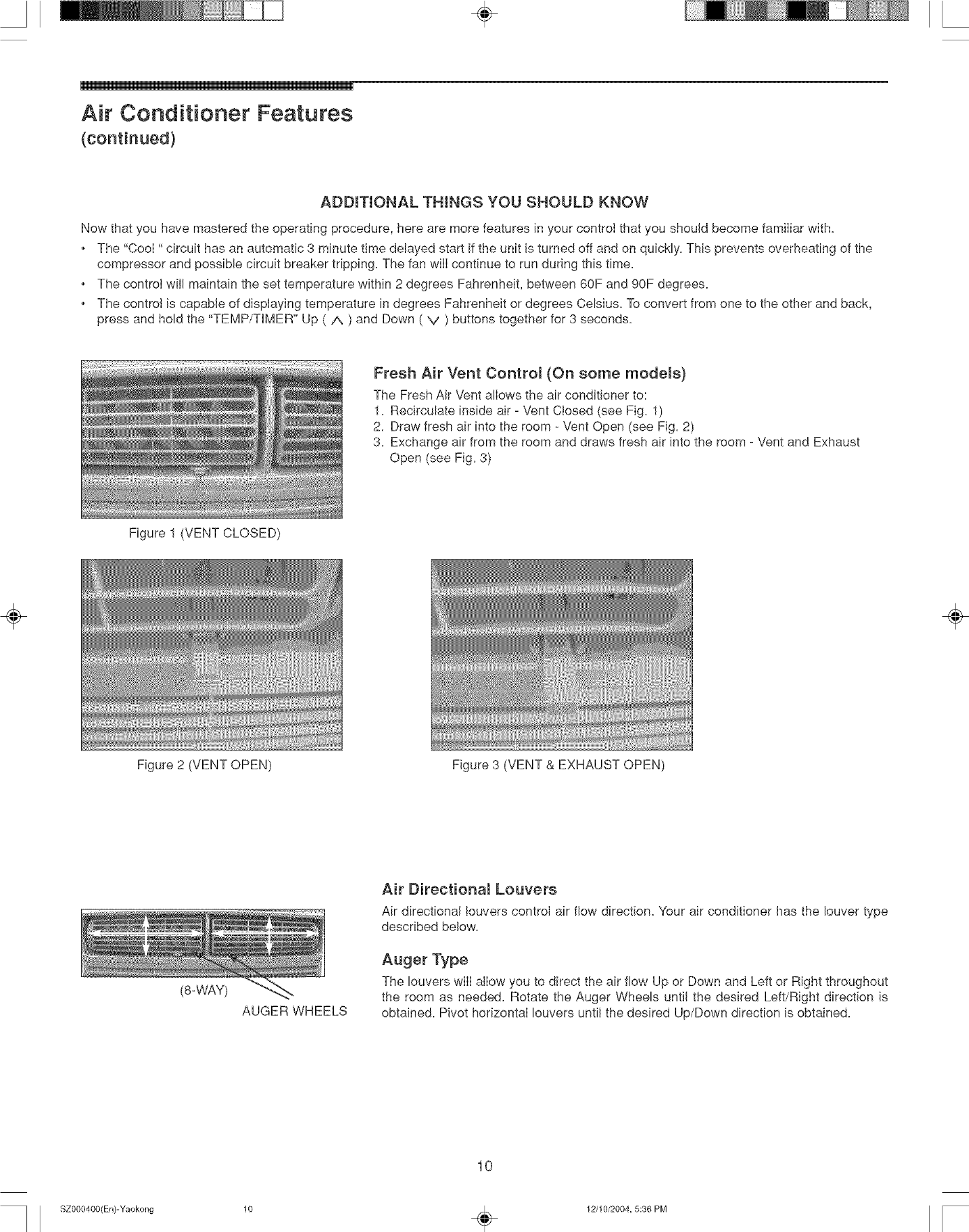 Page 10 of 12 - Frigidaire FAA067P7A1 User Manual  ROOM A/C - Manuals And Guides L0521950