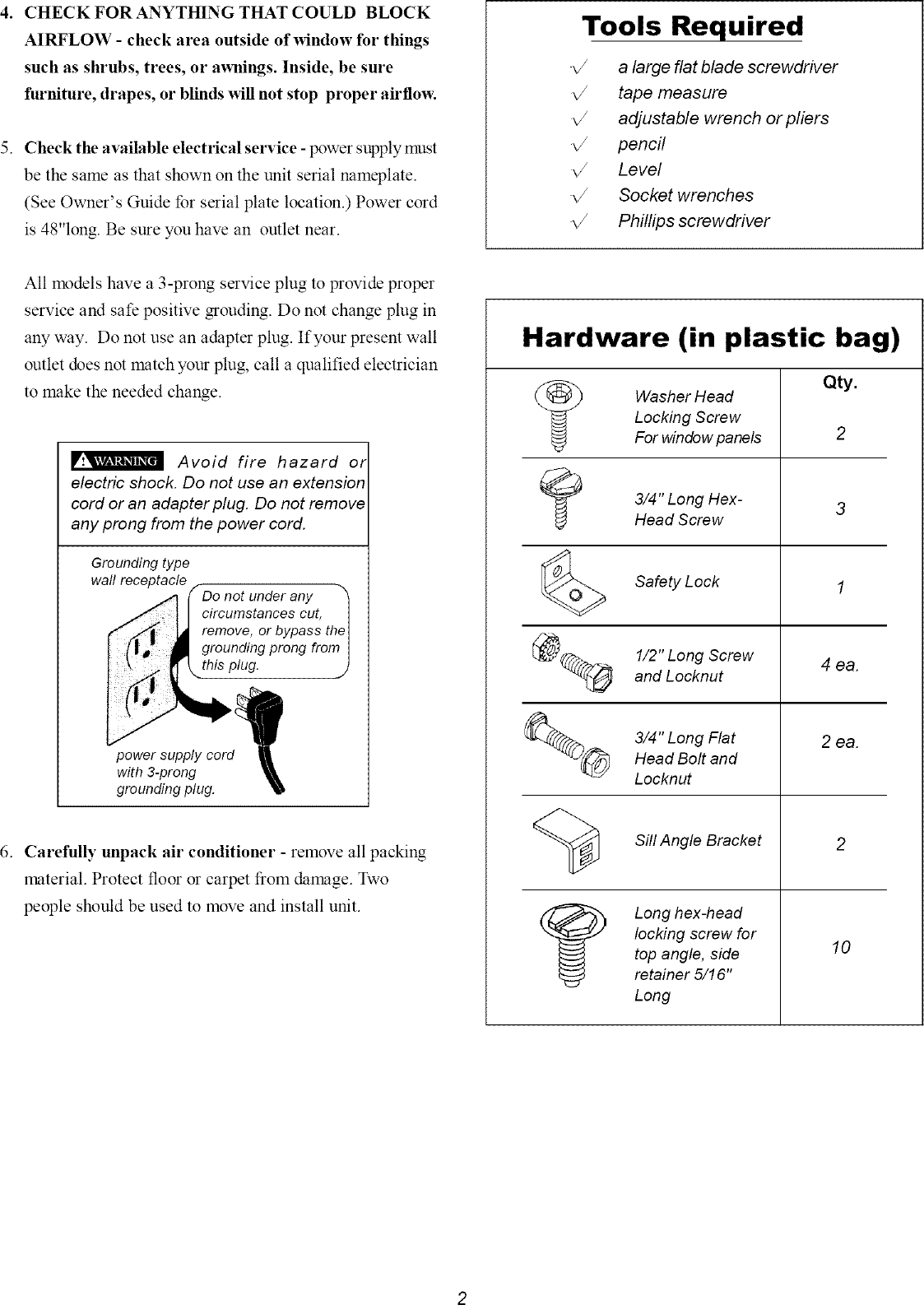 Frigidaire FAS156N1A2 User Manual AIR CONDITIONER Manuals And Guides