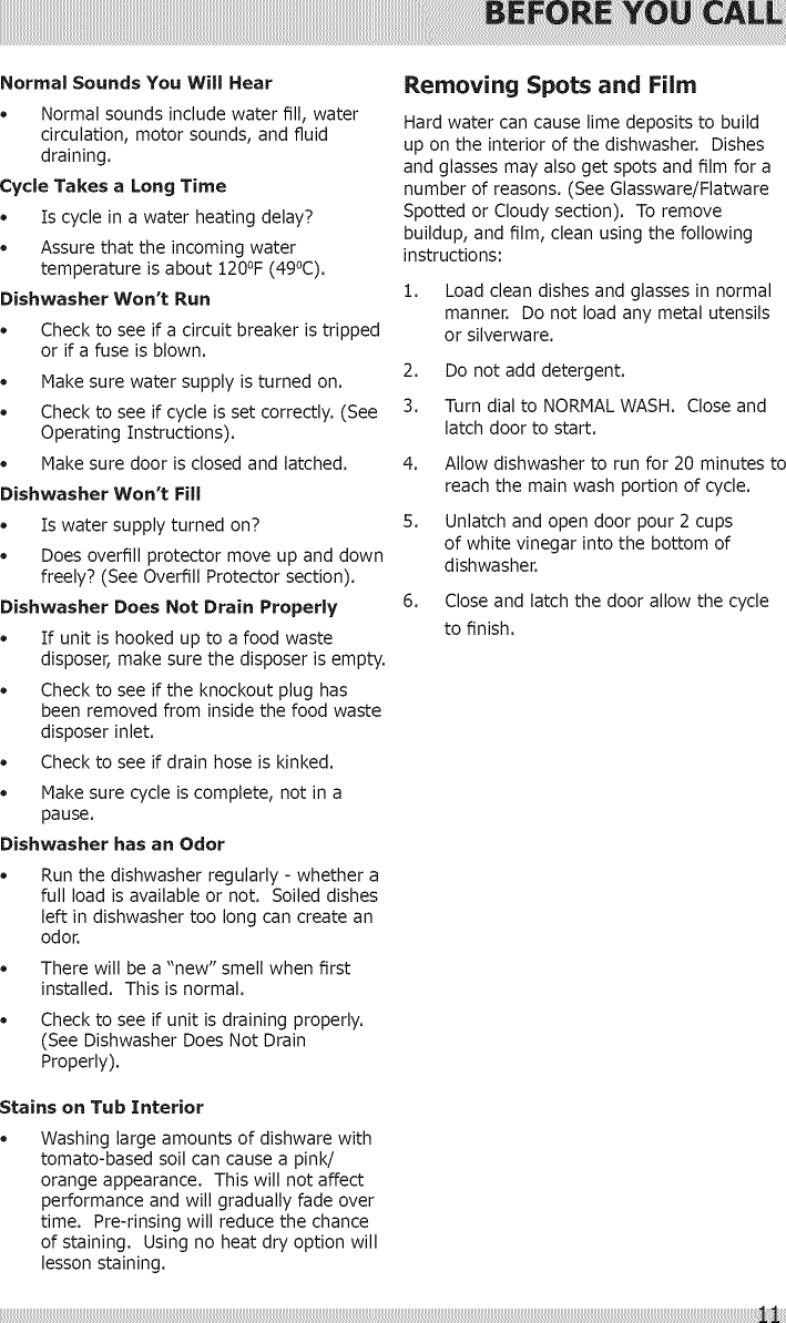 Page 11 of 12 - Frigidaire FBD2400KB10B User Manual  DISHWASHER - Manuals And Guides 1506438L