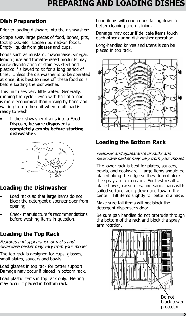 Page 5 of 12 - Frigidaire FBD2400KB12B 808375801E User Manual  DISHWASHER - Manuals And Guides 1711501L