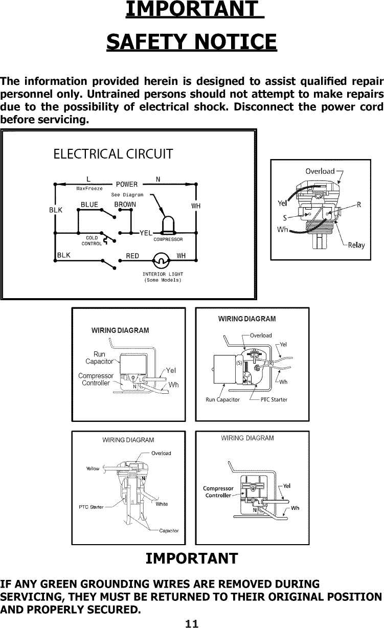 Page 11 of 12 - Frigidaire FCCS071QWA User Manual  COMMERCIAL FREEZER - Manuals And Guides 1410224L