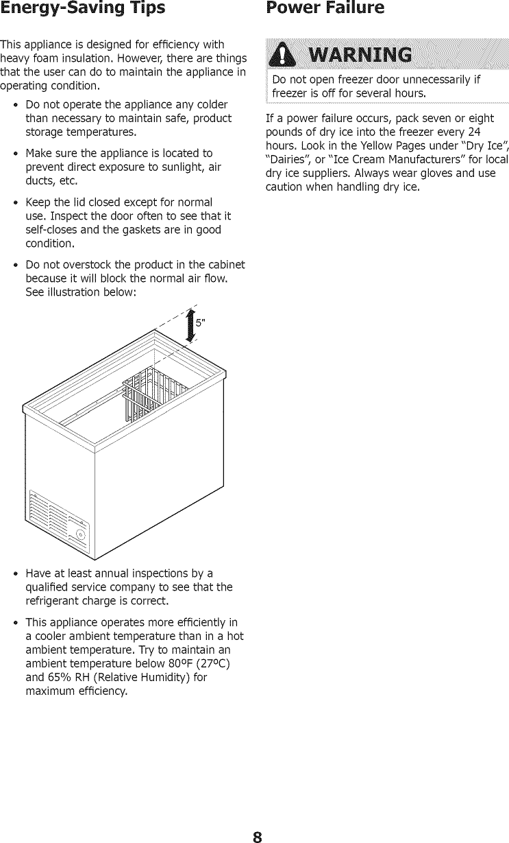 Page 8 of 12 - Frigidaire FCCS071QWA User Manual  COMMERCIAL FREEZER - Manuals And Guides 1410224L