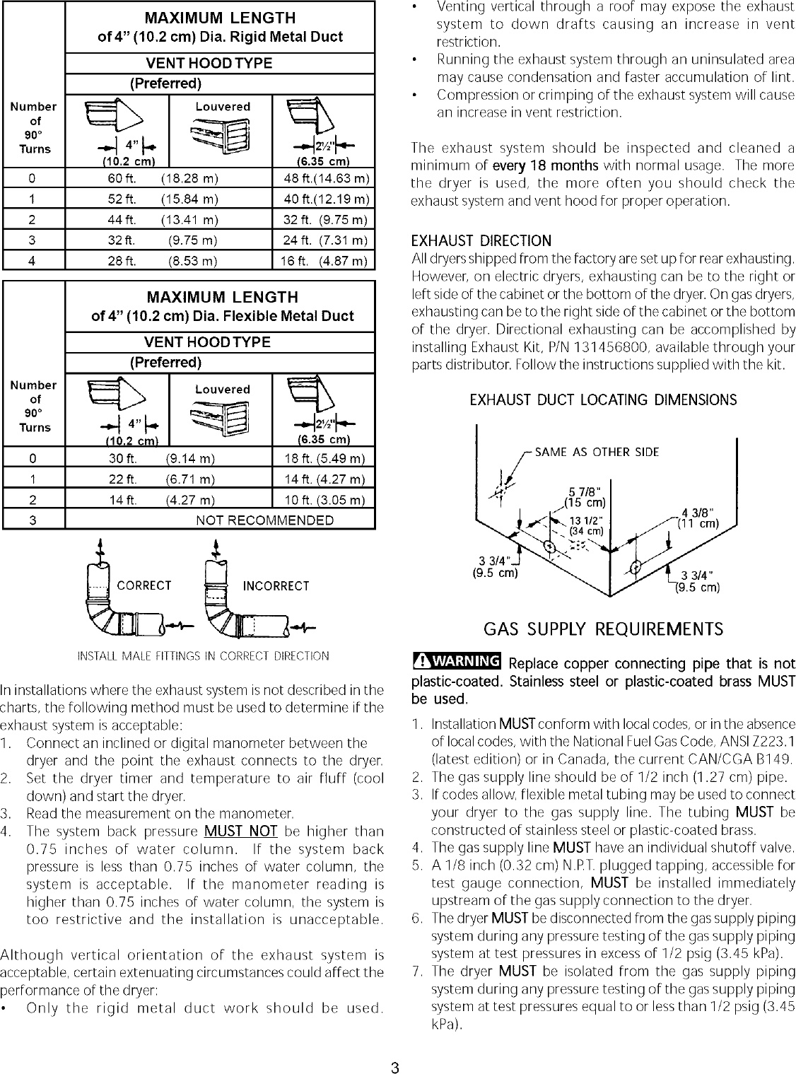 Page 3 of 9 - Frigidaire FDE336RES2 User Manual  FRIGIDAIRE/FS DRYER - P5995326211 Manuals And Guides L0410020