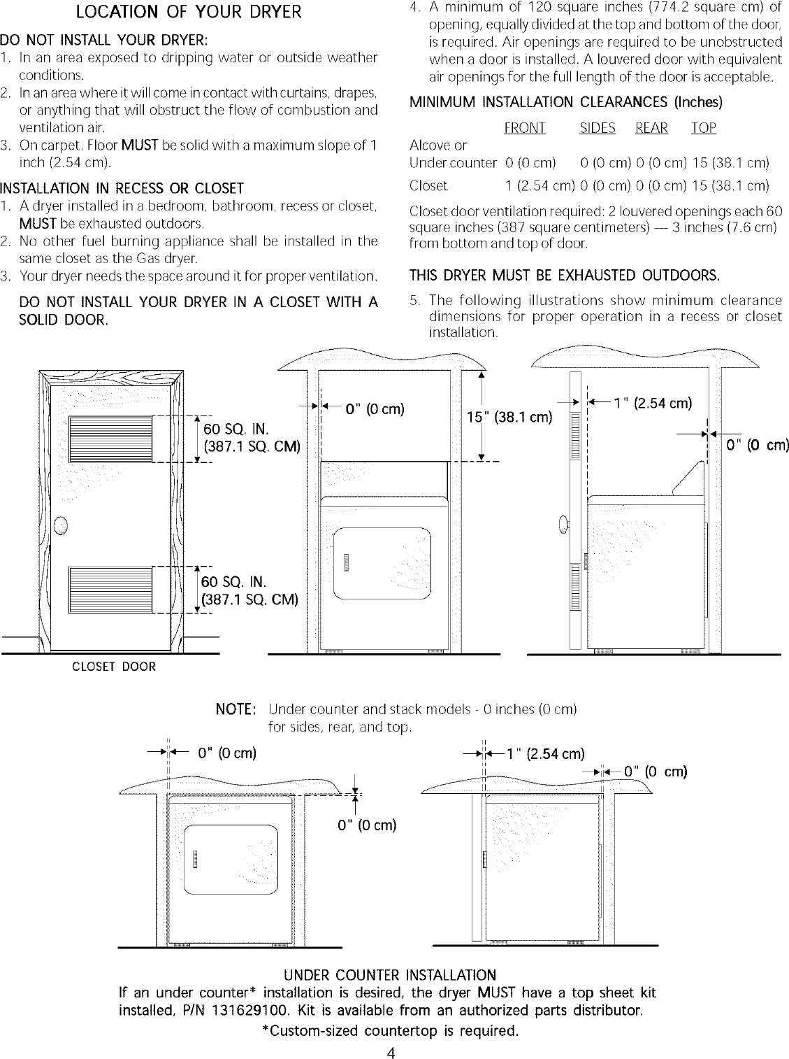 Page 4 of 9 - Frigidaire FDE336RES2 User Manual  FRIGIDAIRE/FS DRYER - P5995326211 Manuals And Guides L0410020