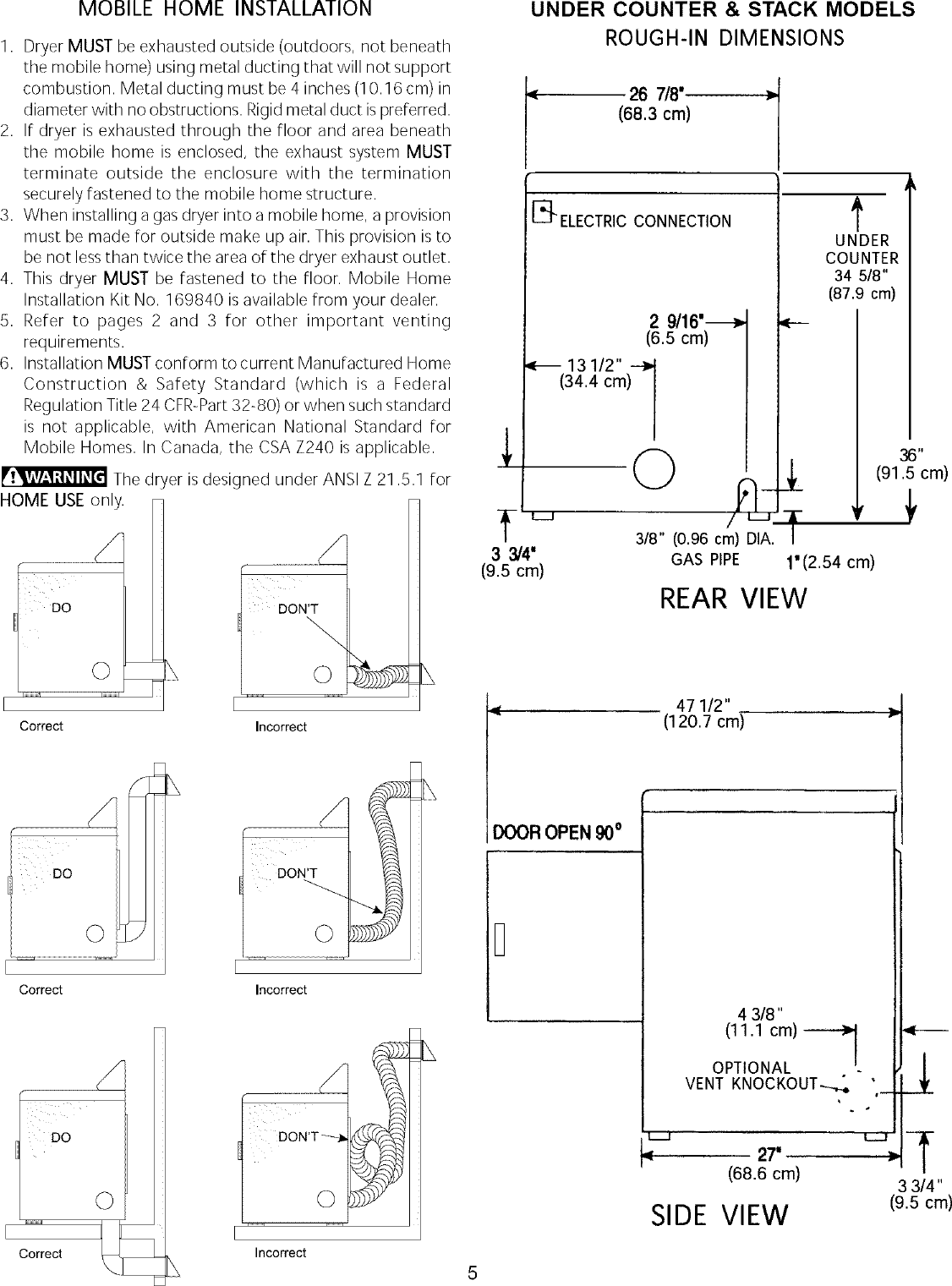 Page 5 of 9 - Frigidaire FDE336RES2 User Manual  FRIGIDAIRE/FS DRYER - P5995326211 Manuals And Guides L0410020