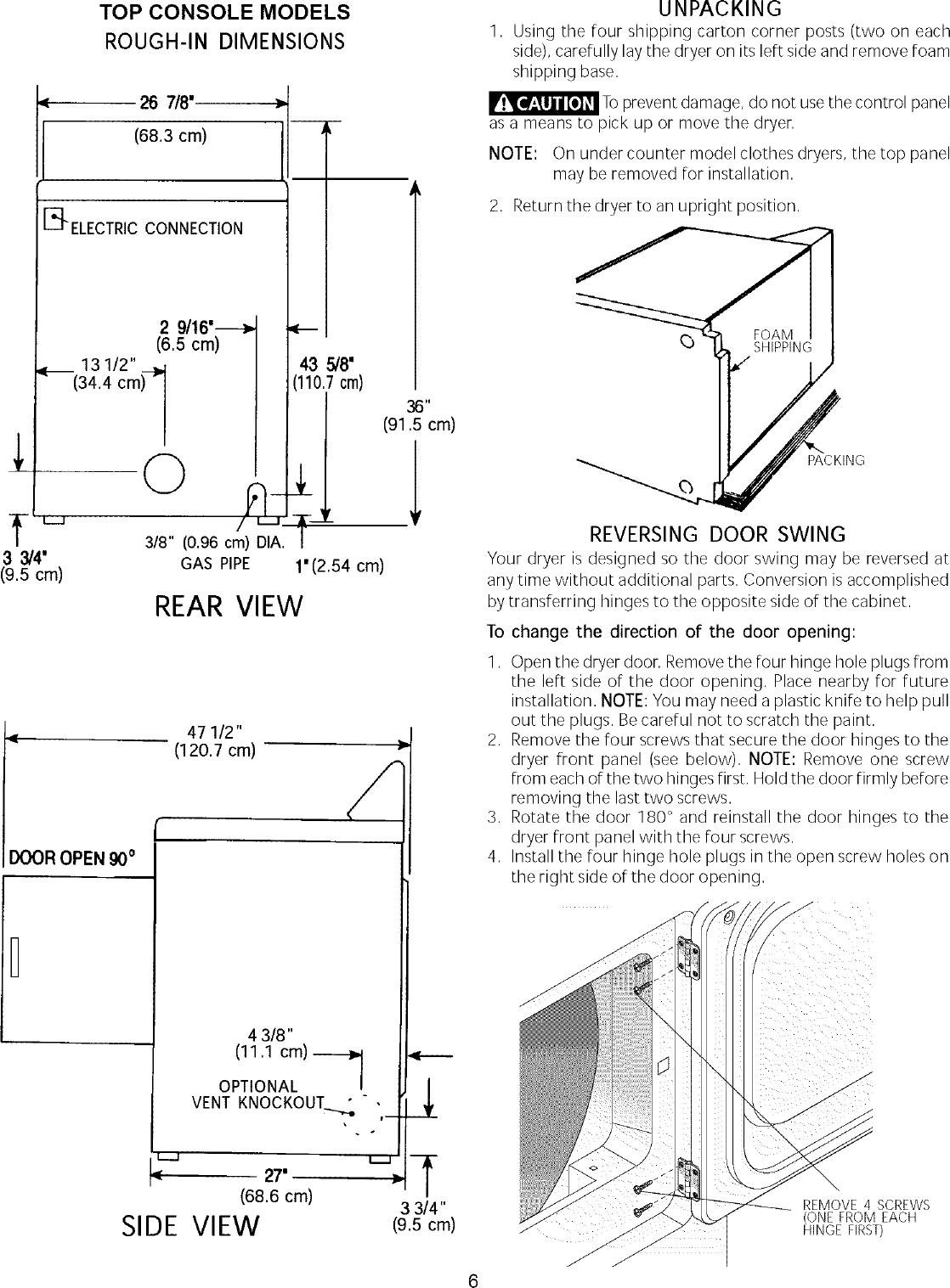 Page 6 of 9 - Frigidaire FDE336RES2 User Manual  FRIGIDAIRE/FS DRYER - P5995326211 Manuals And Guides L0410020