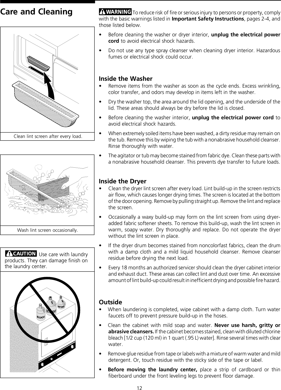 Frigidaire FEZ831AS1 User Manual LAUNDRY CENTER Manuals And Guides L0202099