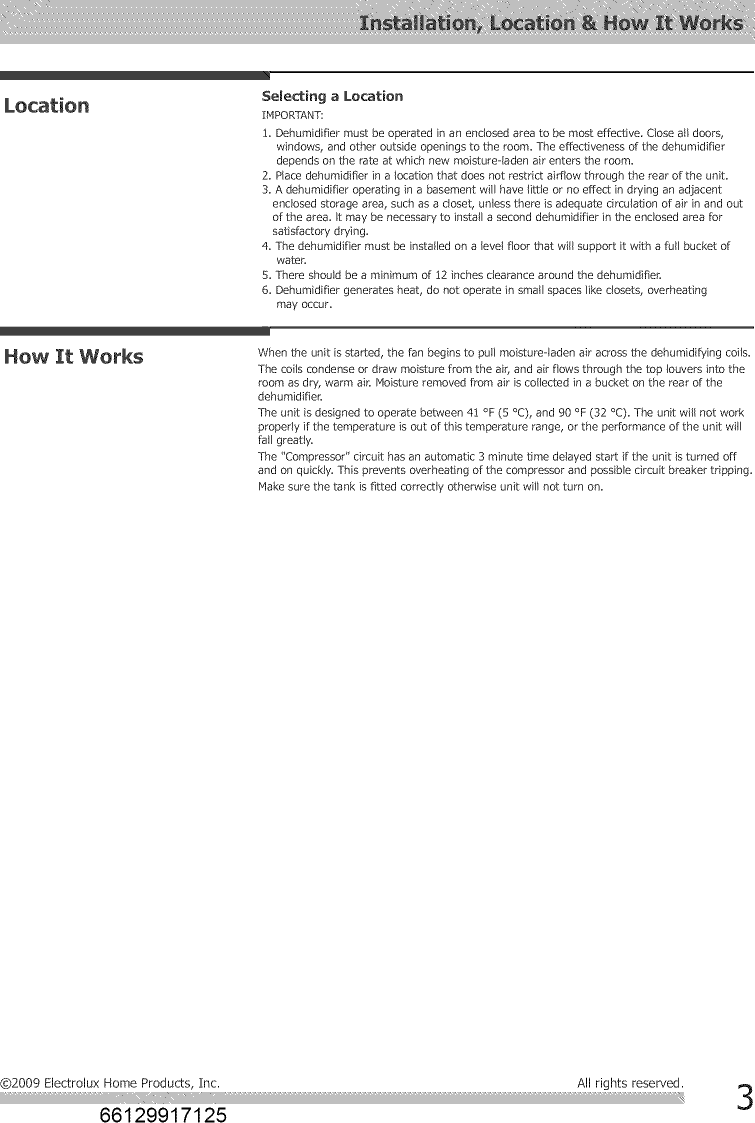 Page 3 of 11 - Frigidaire FFAD3033R10 1510178L User Manual  DEHUMIDIFIER - Manuals And Guides