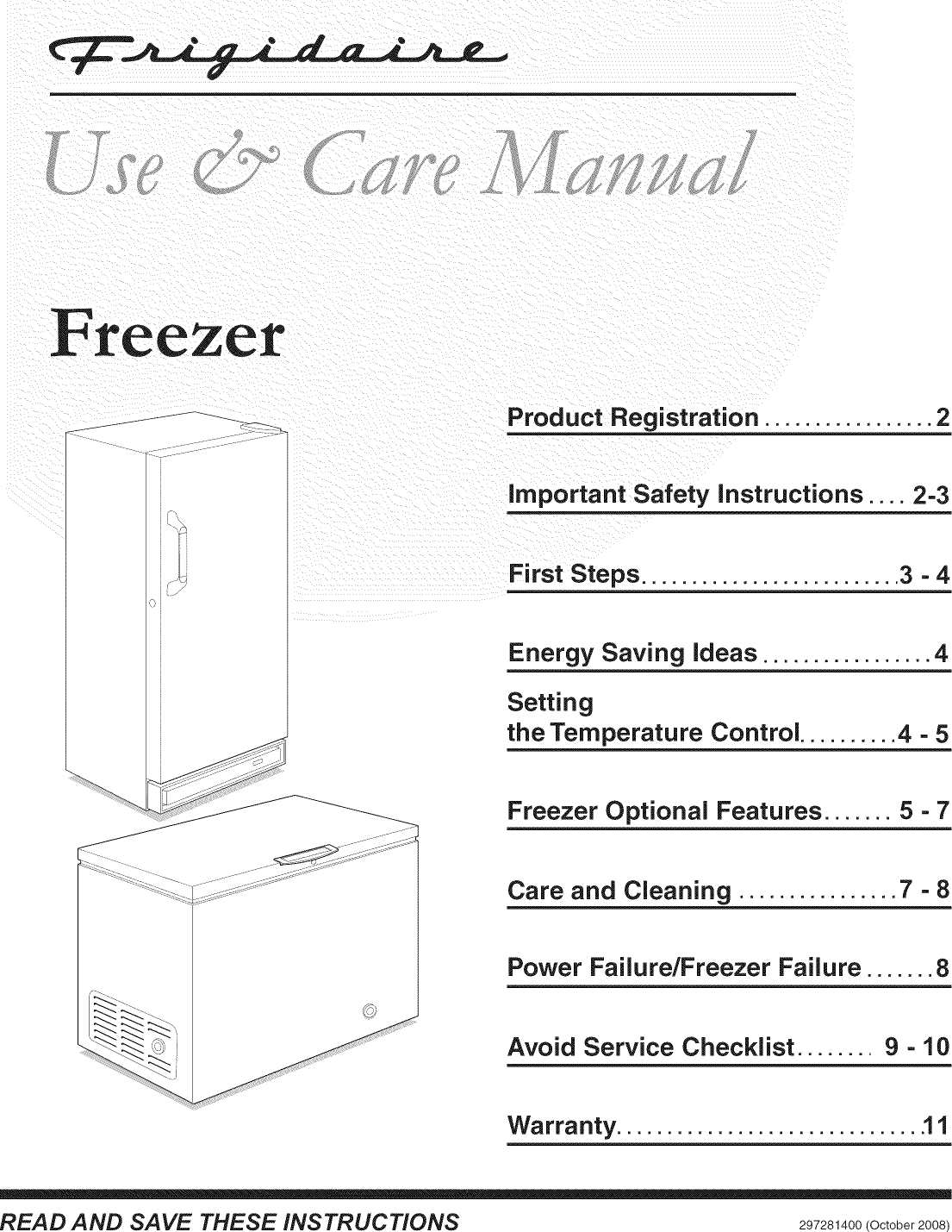 Frigidaire FFH17F7HWD User Manual FREEZER Manuals And Guides L0904365