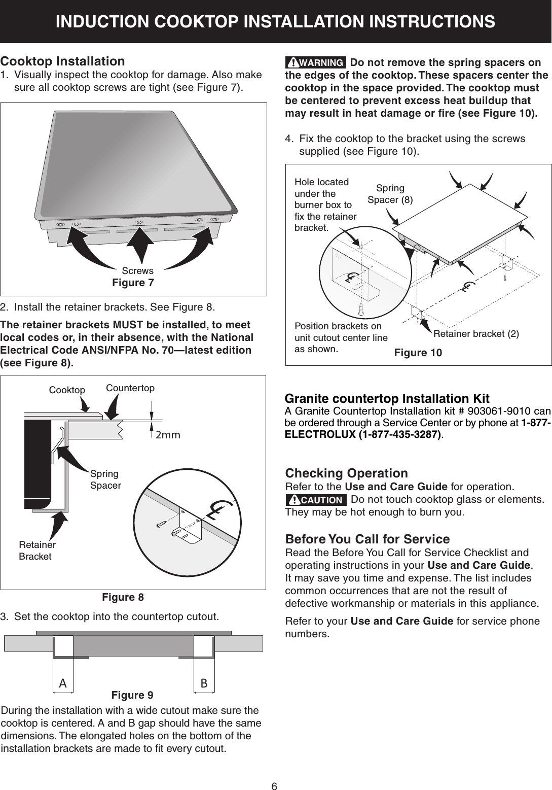 Page 6 of 8 - Frigidaire FFIC3026TBA User Manual ELECTRIC COOKTOP - Manuals And Guides 1711339L