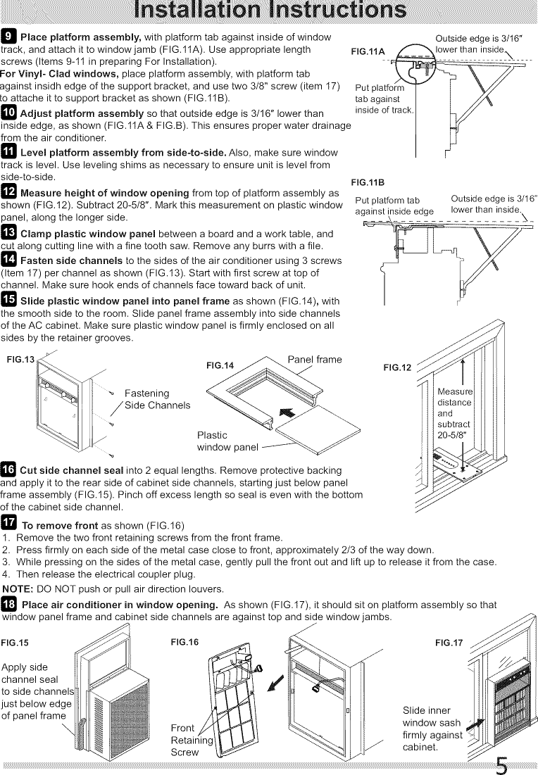Page 5 of 8 - Frigidaire FFRS0833Q12 User Manual  ROOM AIR CONDITIONER - Manuals And Guides 1409536L