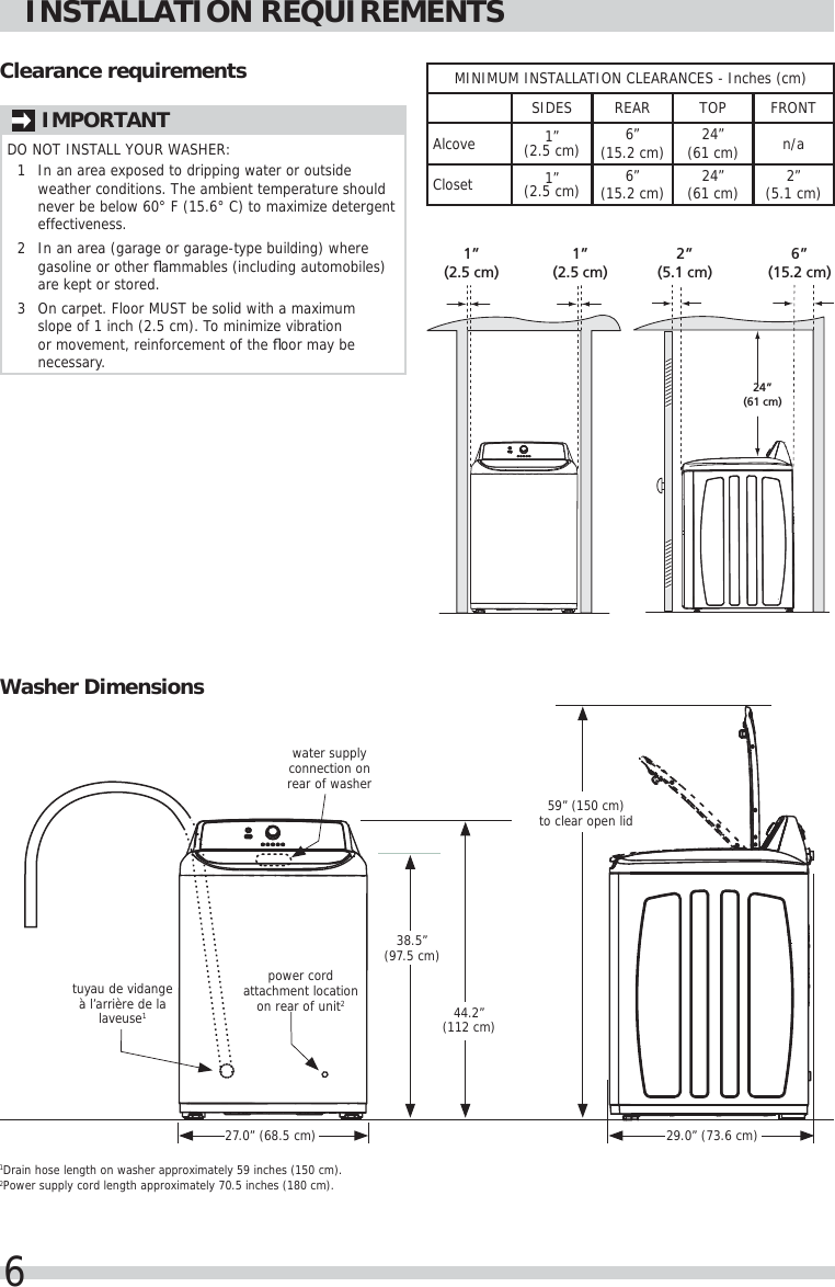 Page 6 of 10 - Frigidaire FFTW4120SW WASHER INST-A07504201 User Manual  - Manuals And Guides 1705316L