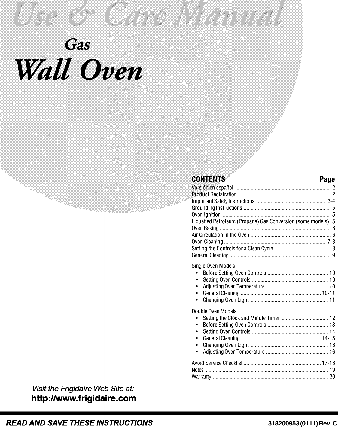 Frigidaire FGB24L2ABA User Manual GAS OVEN Manuals And Guides L0202080