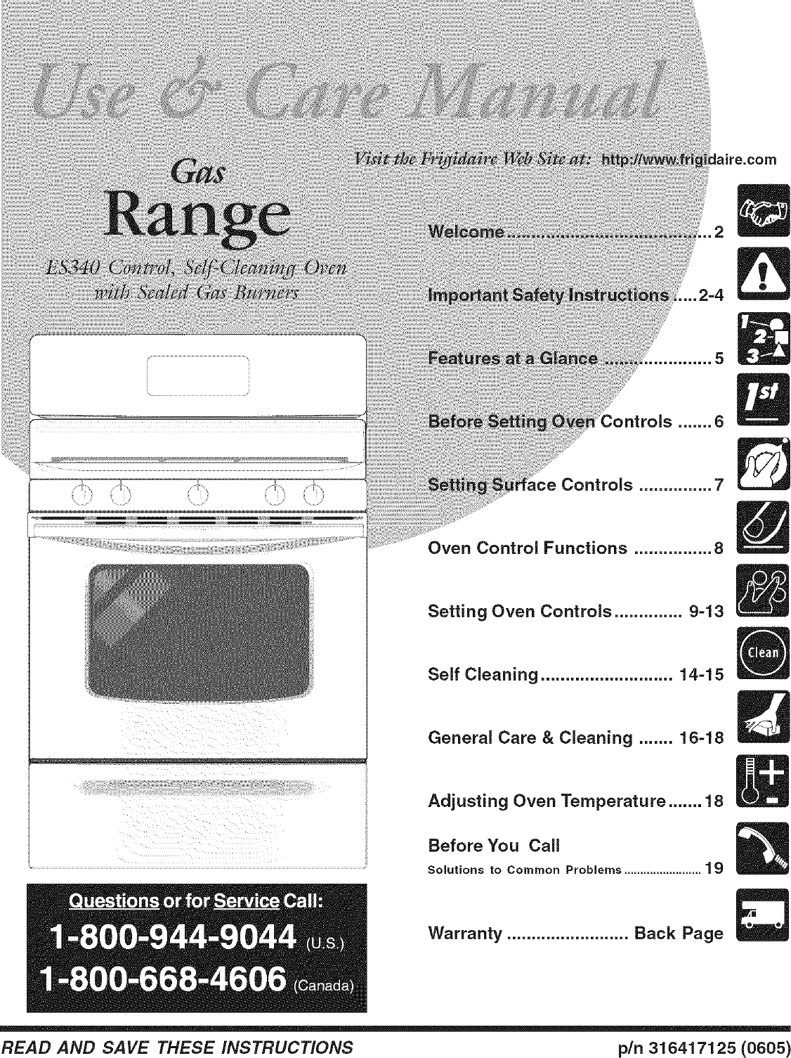 Frigidaire FGFB79GBA User Manual GAS RANGE Manuals And Guides L0611446
