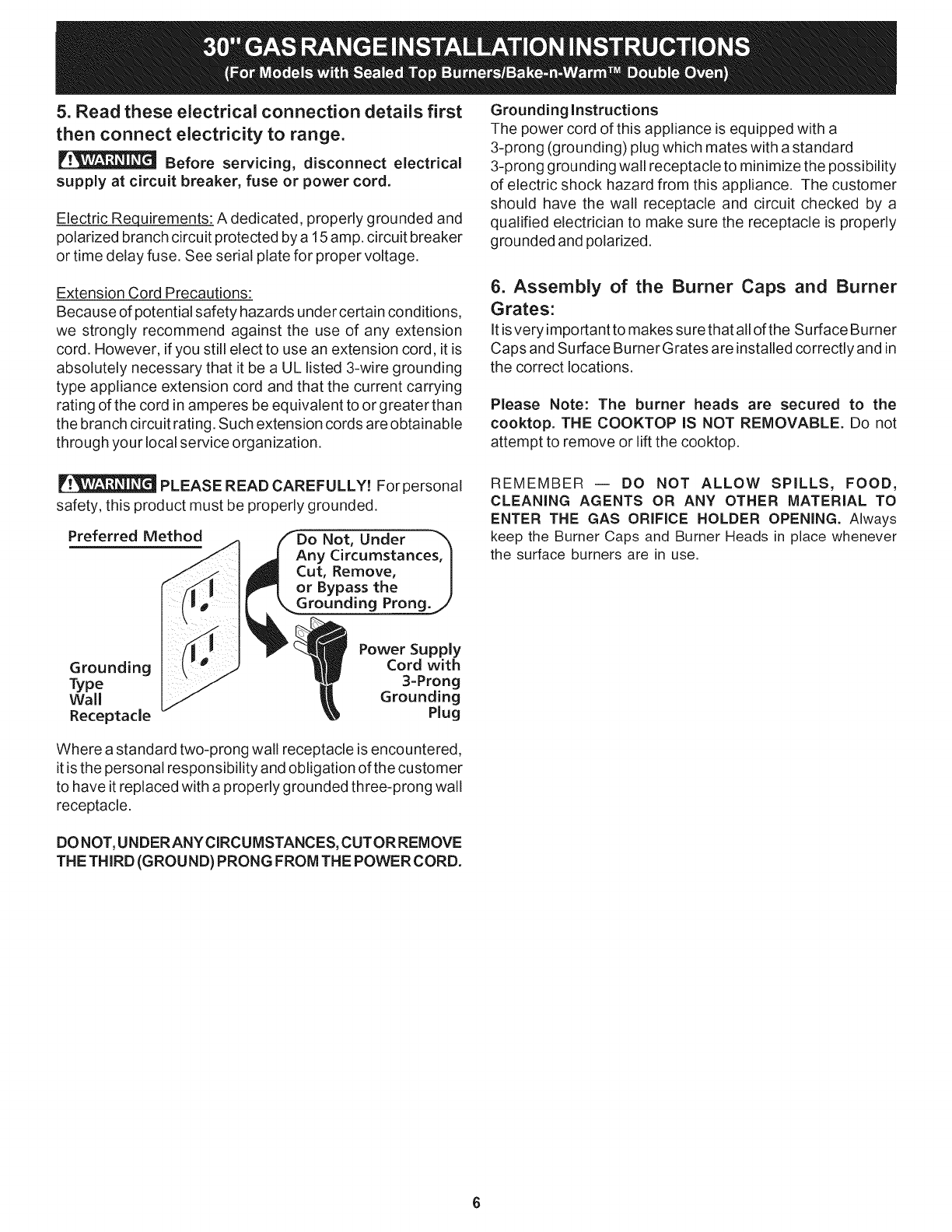 Frigidaire FGFLMC55GCG User Manual GAS RANGE Manuals And Guides L0901298