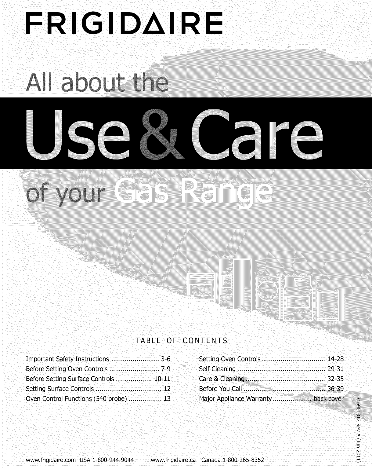 Frigidaire FGGF3058RFA 1111446L User Manual GAS RANGE Manuals And Guides