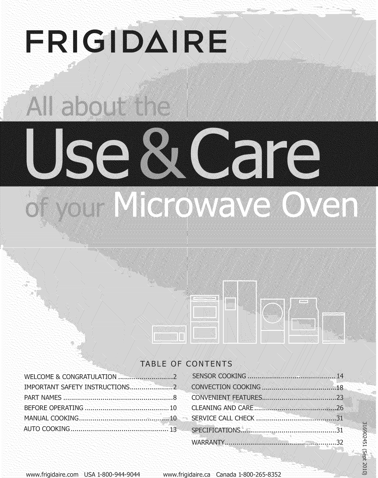 Frigidaire FGMV154CLFA 1012379L User Manual MICROWAVE OVEN Manuals And