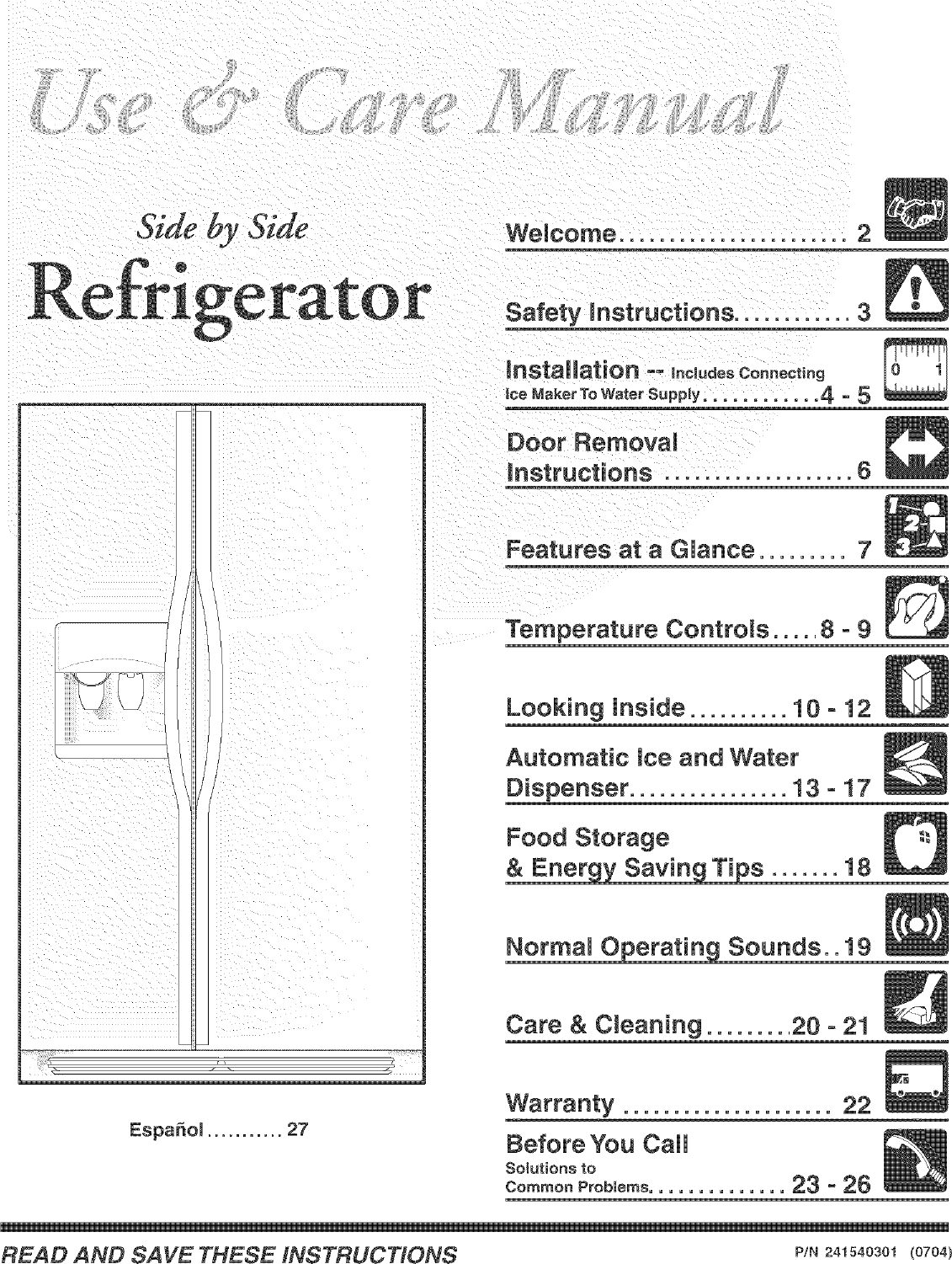 Frigidaire FLSC238DS5 User Manual REFRIGERATOR Manuals And Guides L0411416