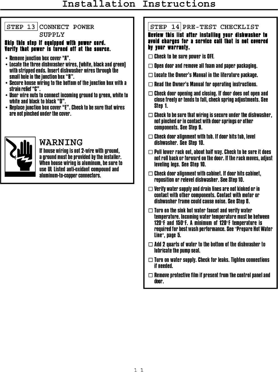 Page 11 of 12 - Frigidaire FMB330RGS0 User Manual  DISHWASHER - Manuals And Guides L0709007