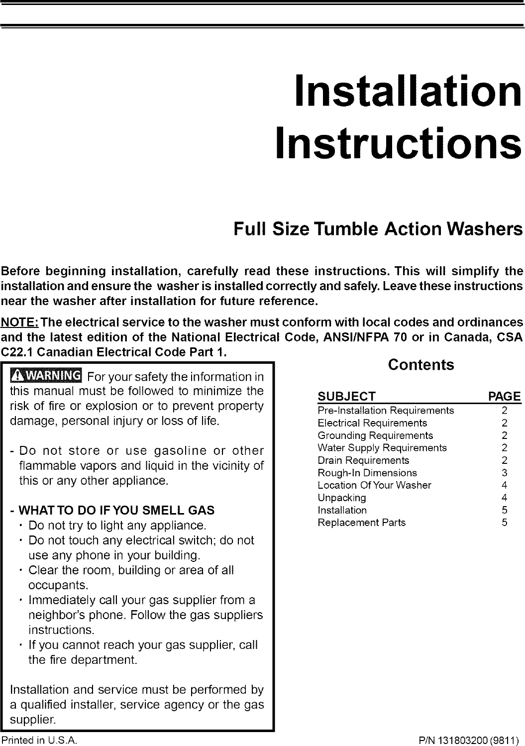 Page 1 of 6 - Frigidaire FWT449GFS2 User Manual  WASHER - Manuals And Guides L0710661
