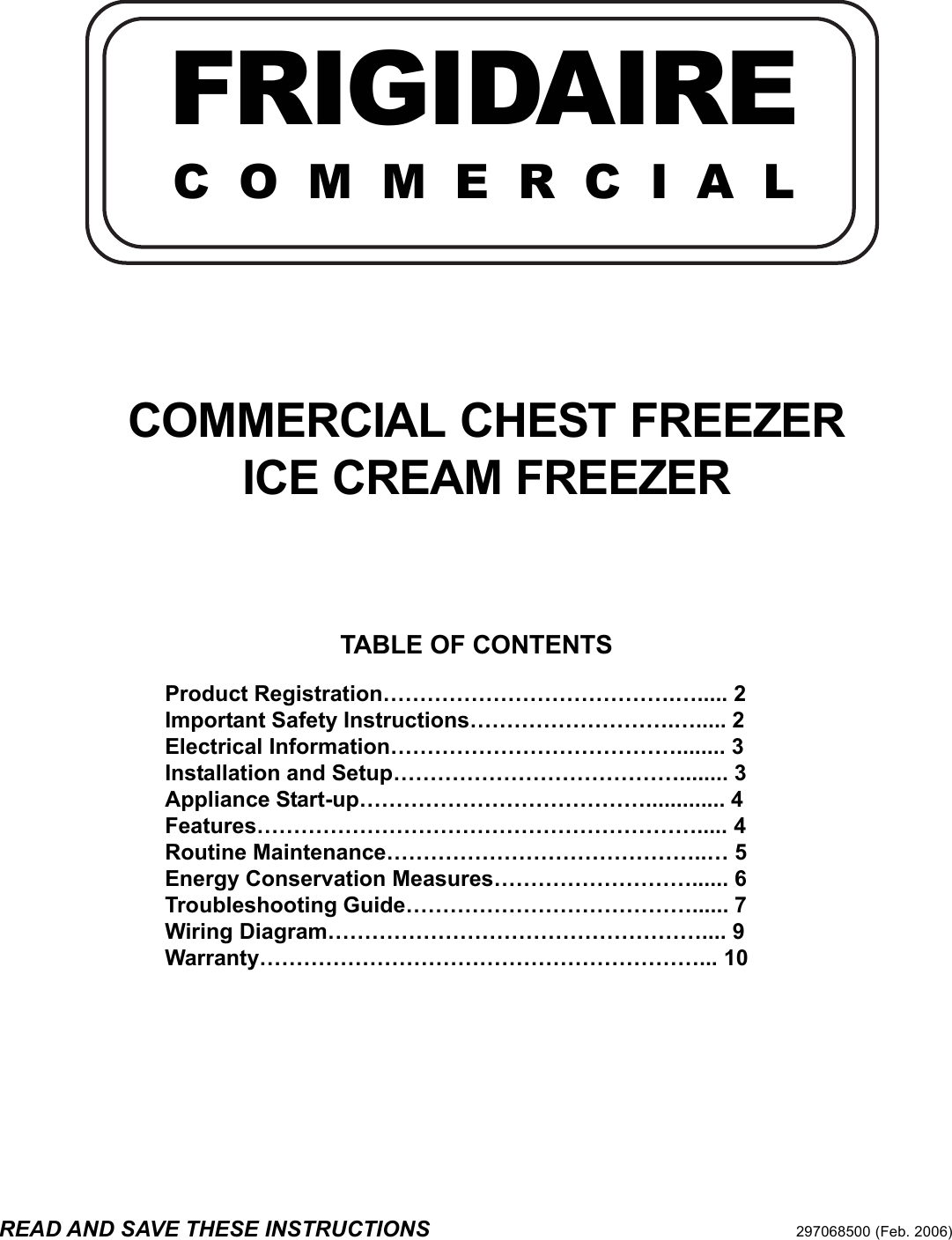 Page 1 of 11 - Frigidaire Frigidaire-7-Cf-Chest-Freezer-297068500-Users-Manual- 297068500  Frigidaire-7-cf-chest-freezer-297068500-users-manual