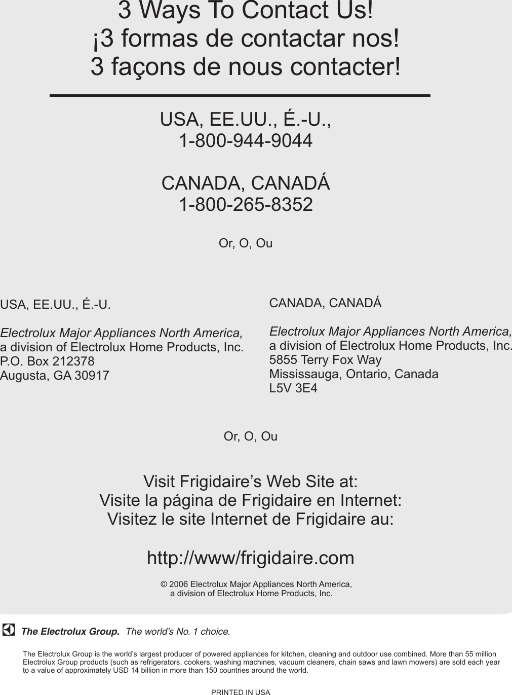 Page 11 of 11 - Frigidaire Frigidaire-7-Cf-Chest-Freezer-297068500-Users-Manual- 297068500  Frigidaire-7-cf-chest-freezer-297068500-users-manual