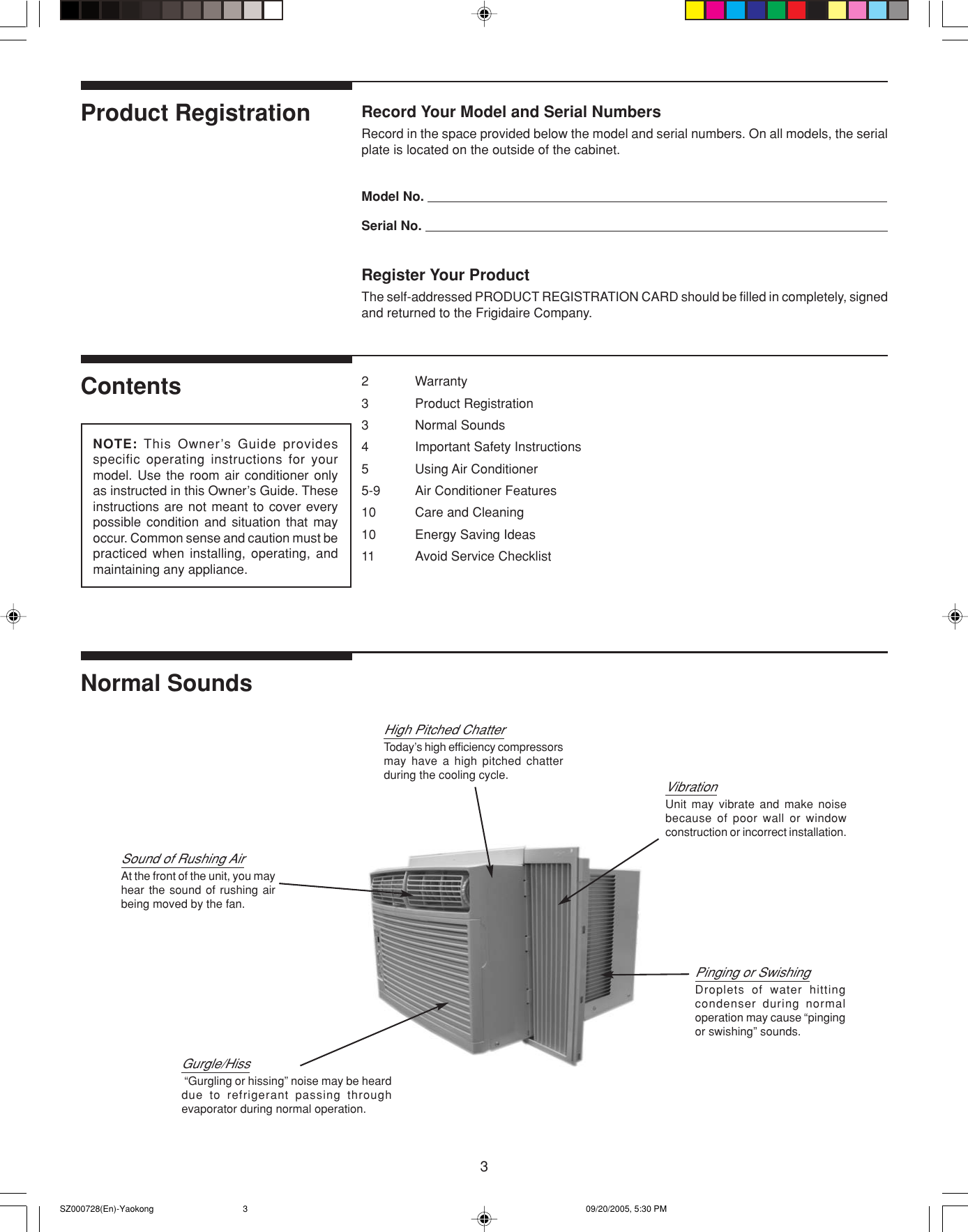 Page 3 of 11 - Frigidaire Frigidaire-Electronic-Control-Air-Conditioner-Users-Manual- SZ000728(En)-Yaokong  Frigidaire-electronic-control-air-conditioner-users-manual