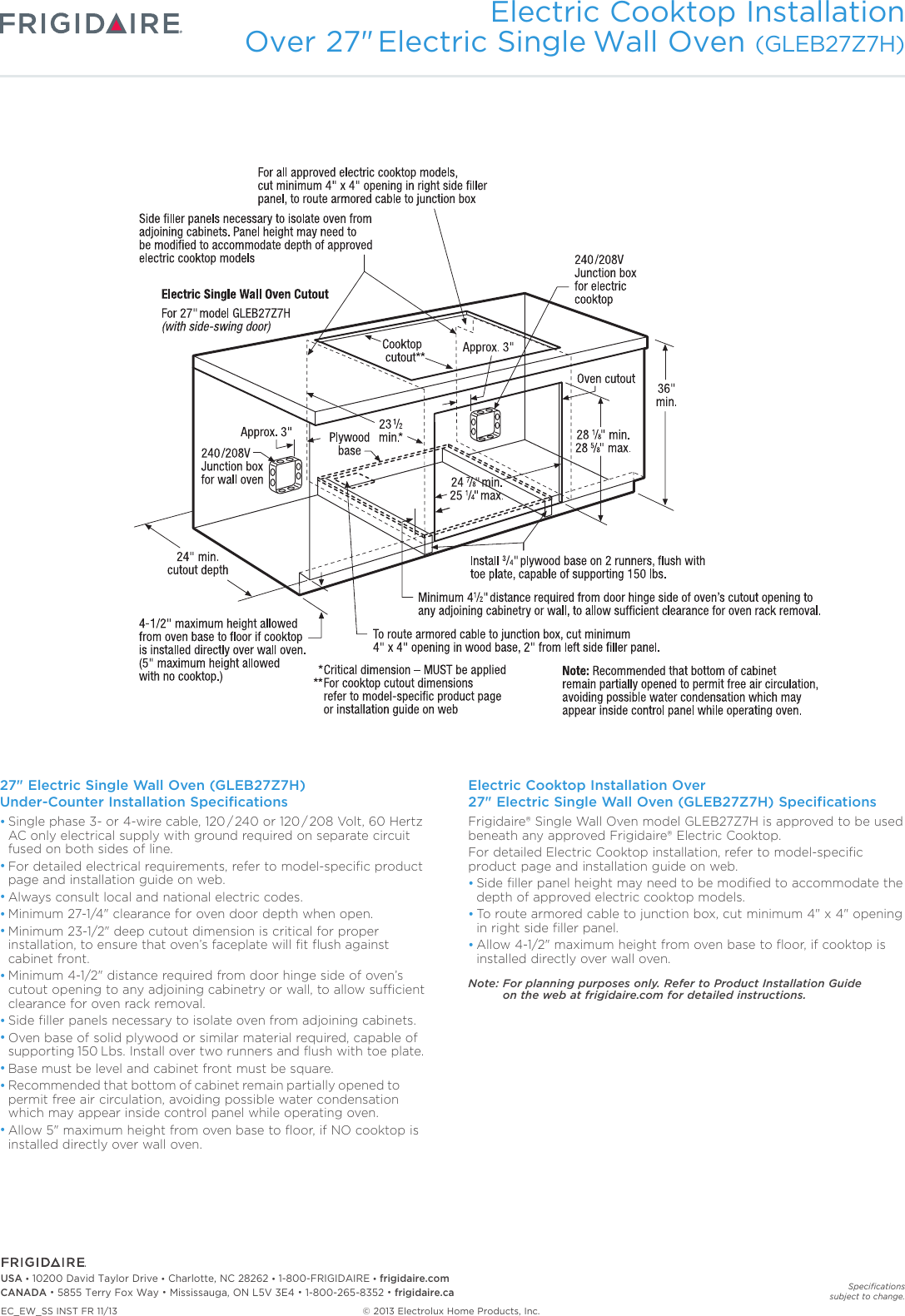 Page 5 of 5 - Frigidaire Frigidaire-Ffec3024Lb-Product-Specifications-Sheet-  Frigidaire-ffec3024lb-product-specifications-sheet