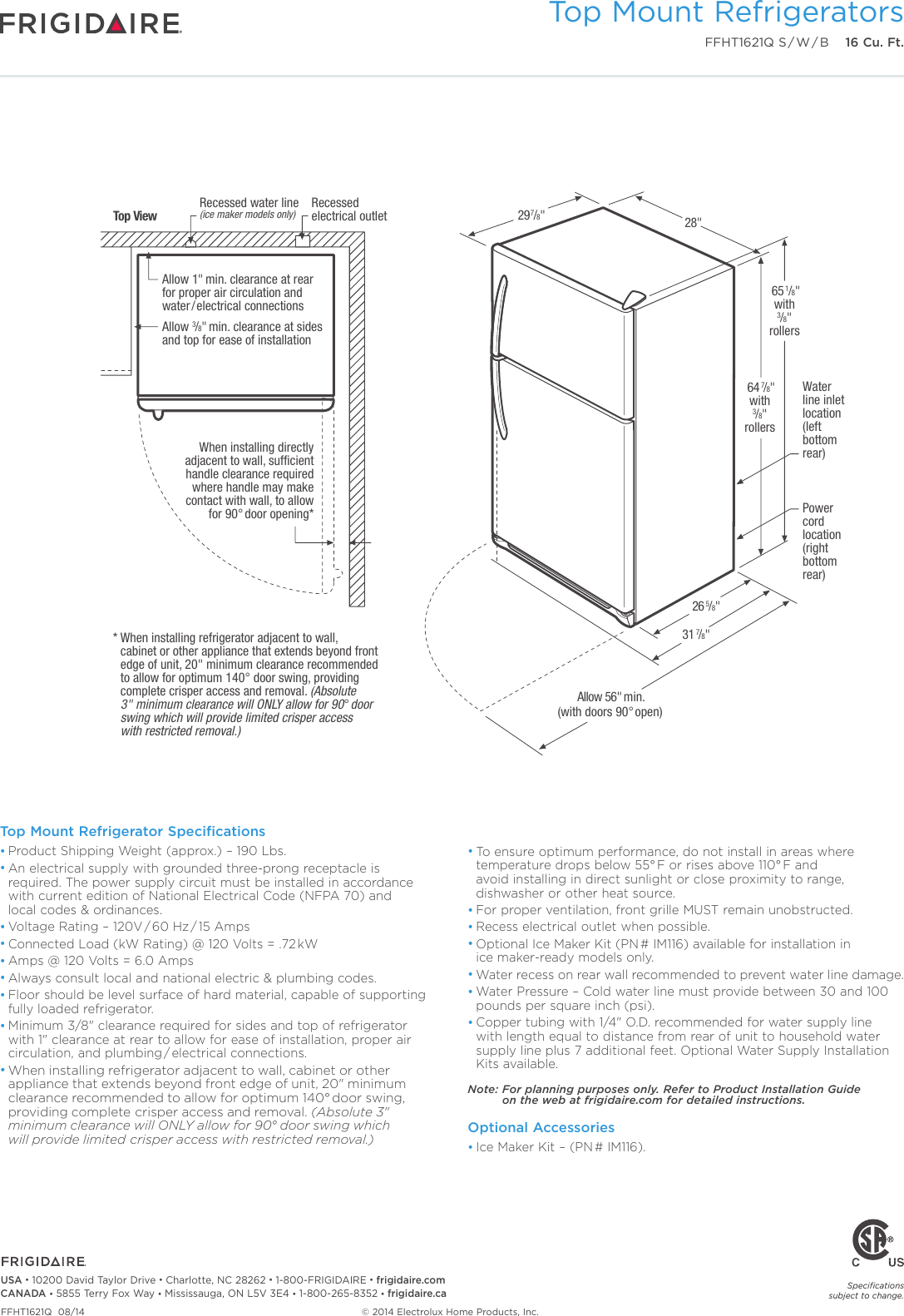 Page 3 of 4 - Frigidaire Frigidaire-Ffht1621Qb-Product-Specifications-Sheet-  Frigidaire-ffht1621qb-product-specifications-sheet