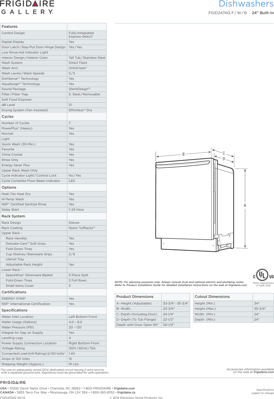 frigidaire gallery fgid2474q