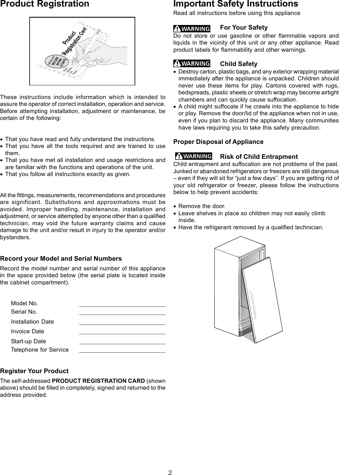 Page 2 of 11 - Frigidaire GLASS DOOR REFRIGERATOR 297068500 User Manual  To The 694005d6-a109-4e75-afda-e8bf1263caf4