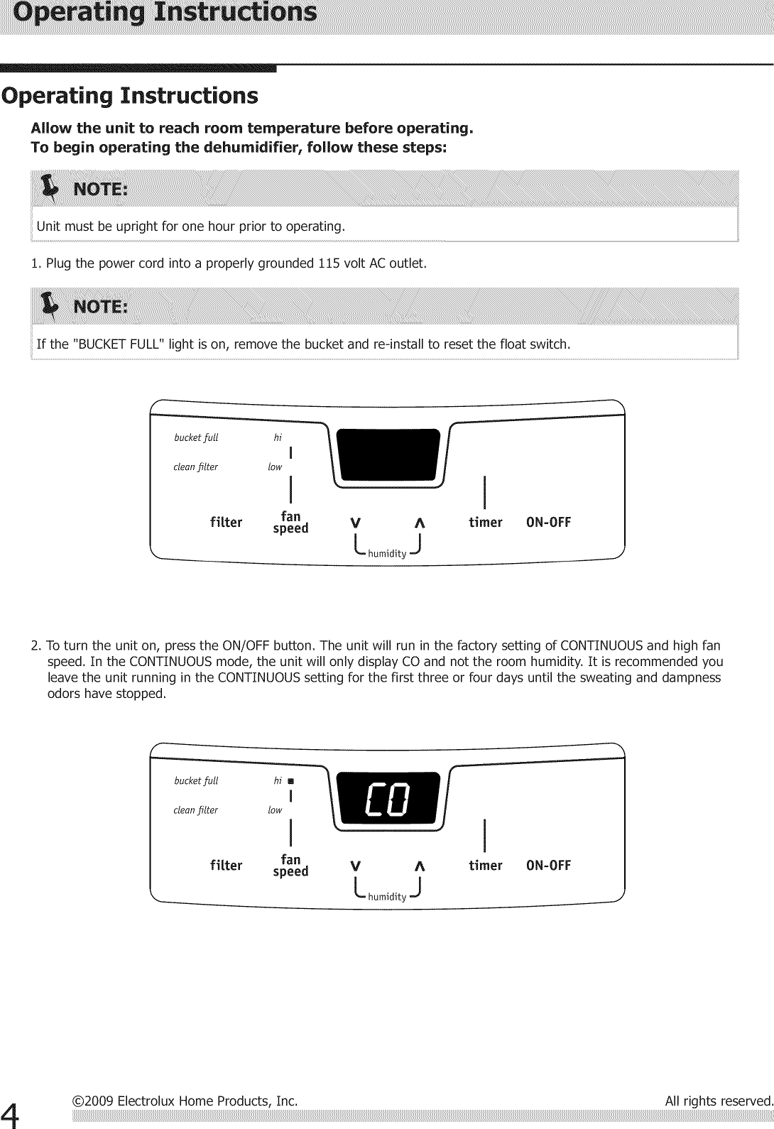 Page 4 of 10 - Frigidaire LAD304NUL10 User Manual  DEHUMIDIFIER - Manuals And Guides 1206125L