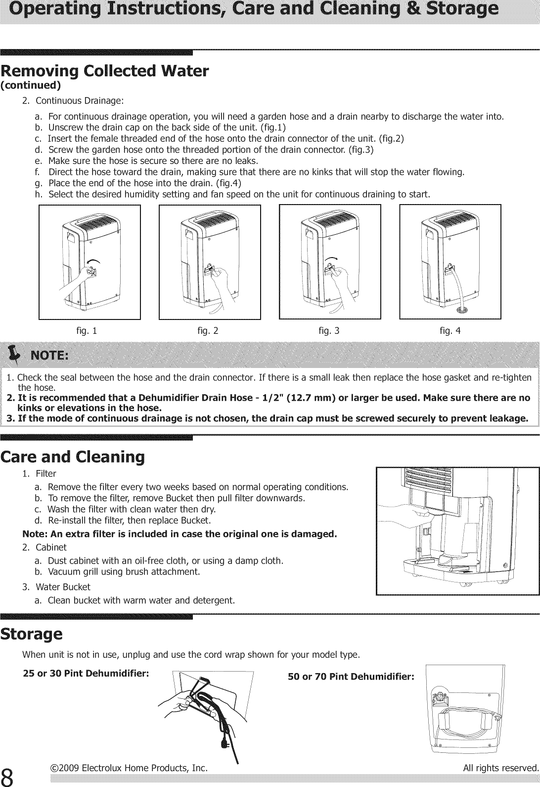 Page 8 of 10 - Frigidaire LAD304NUL10 User Manual  DEHUMIDIFIER - Manuals And Guides 1206125L