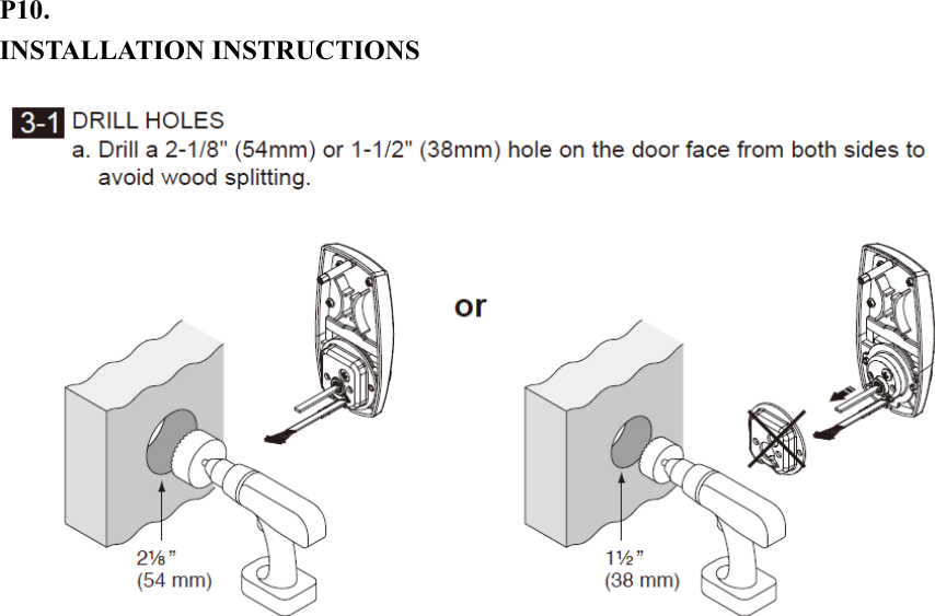 P10. INSTALLATION INSTRUCTIONS                        