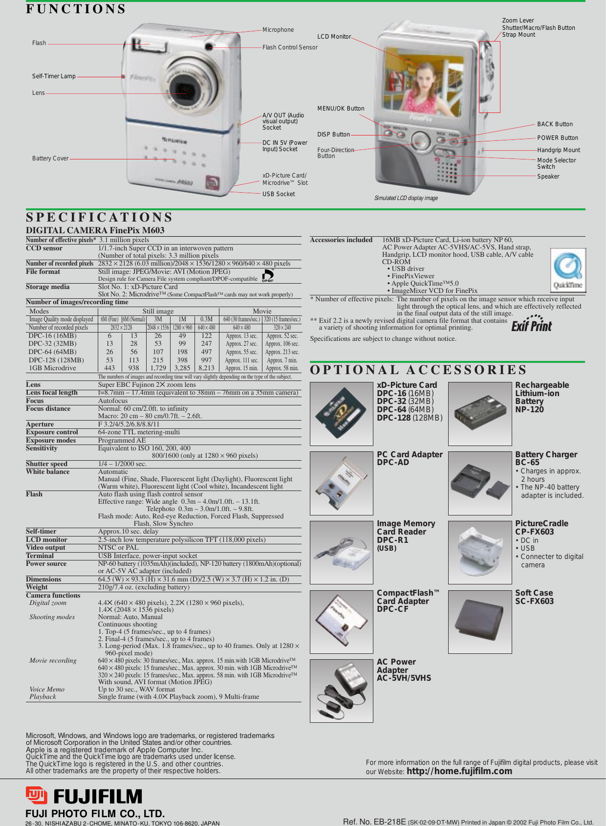 Page 4 of 4 - Fujifilm Fujifilm-Finepix-M603-Users-Manual- M603ﬁü“e-4  Fujifilm-finepix-m603-users-manual