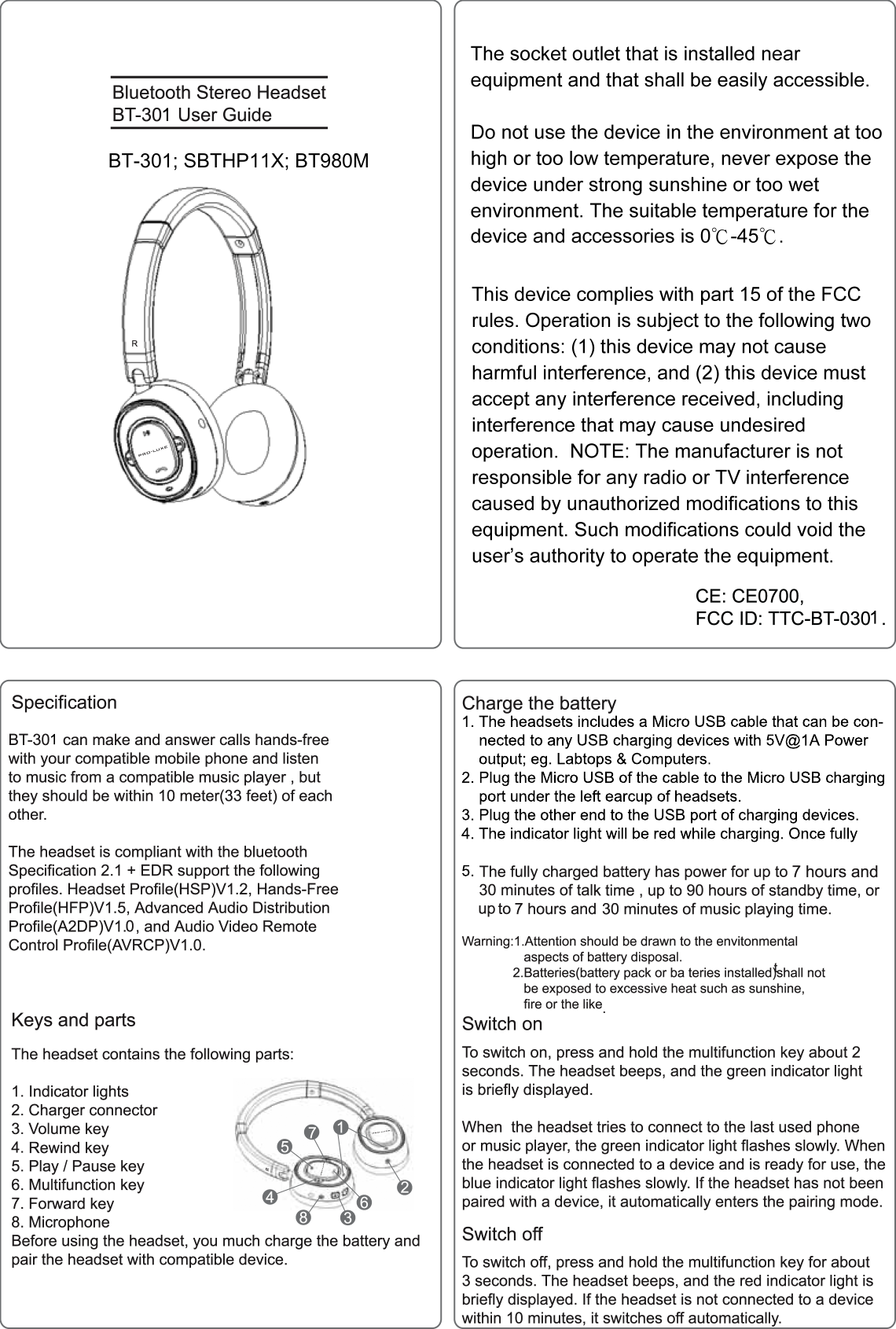 BT301; SBTHP11X; BT980M