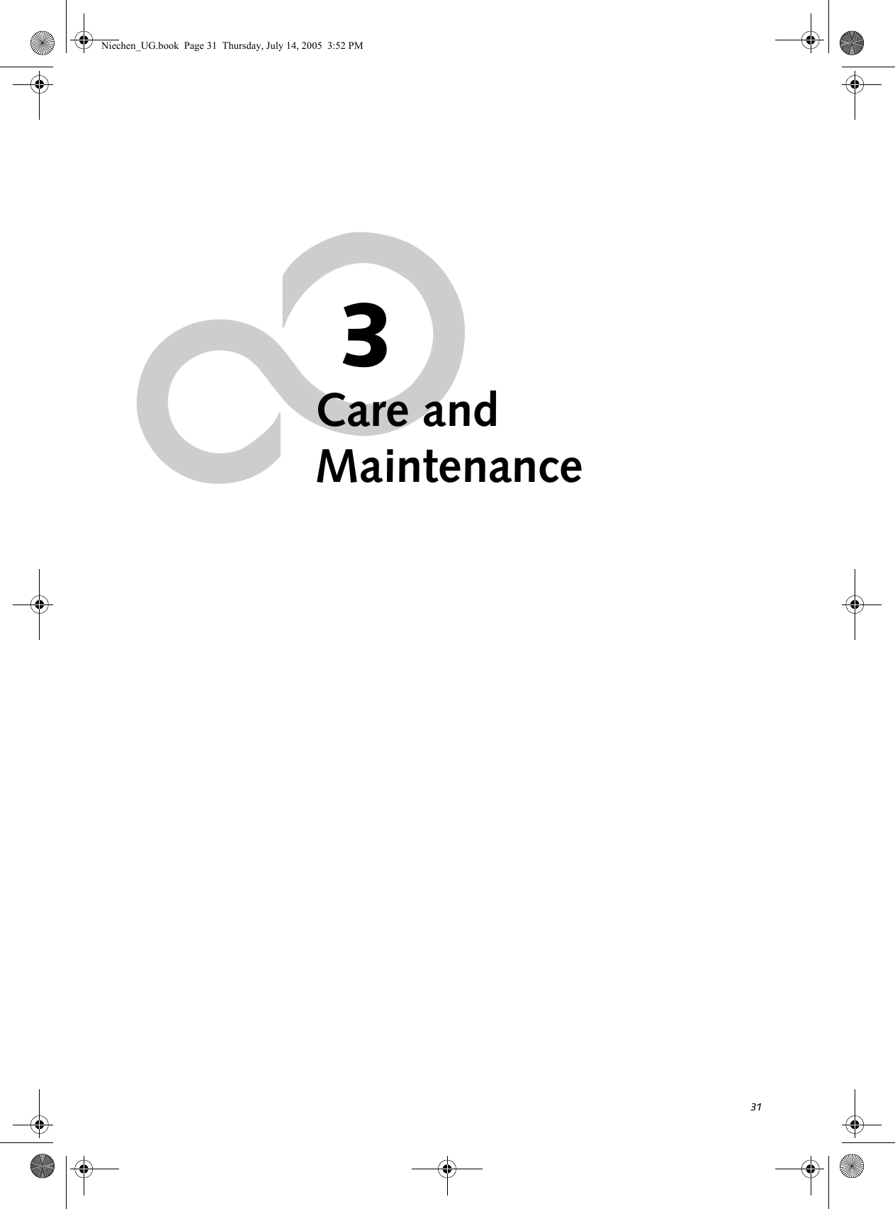 313Care and MaintenanceNiechen_UG.book  Page 31  Thursday, July 14, 2005  3:52 PM