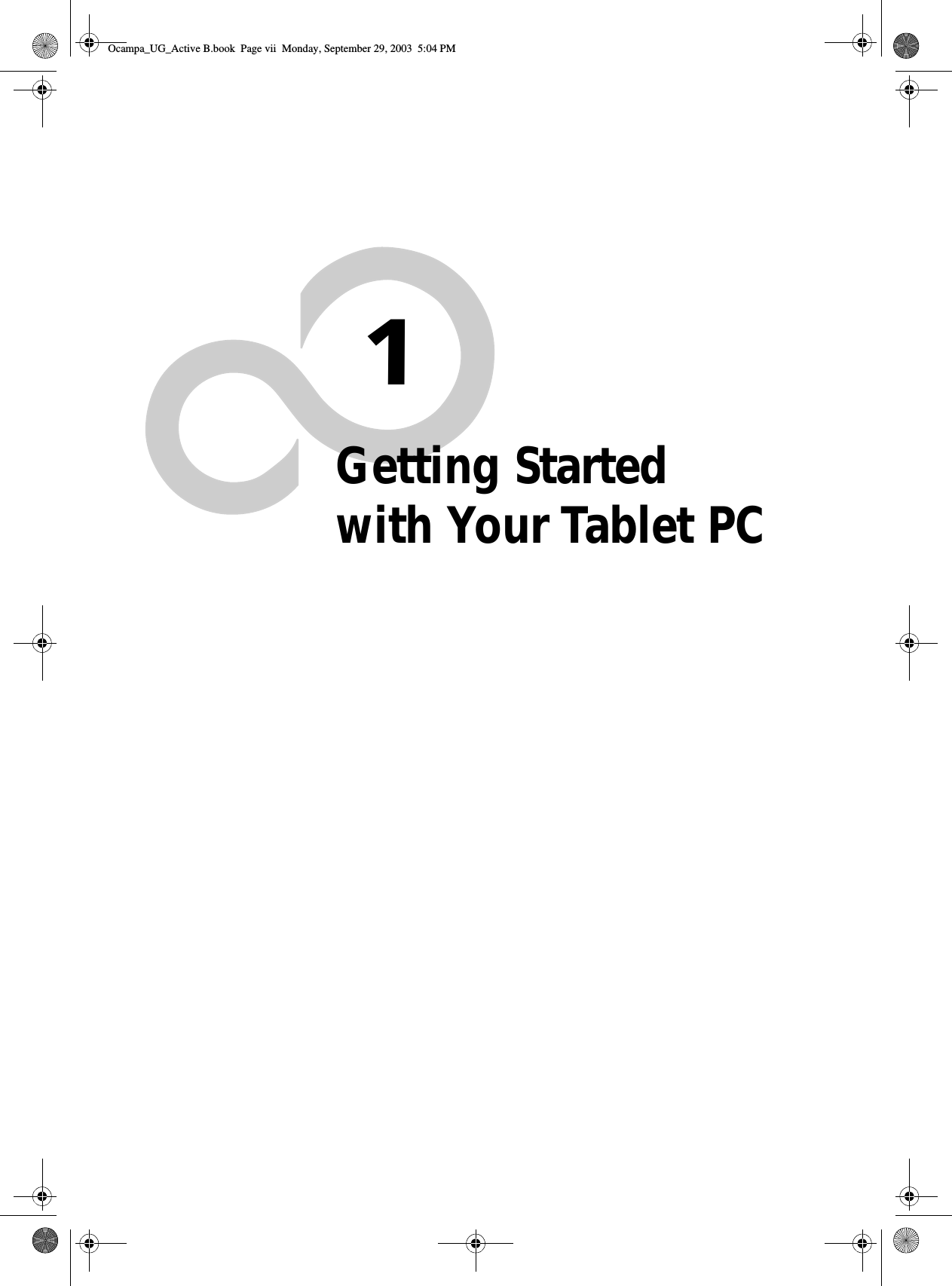1Getting Started with Your Tablet PCOcampa_UG_Active B.book  Page vii  Monday, September 29, 2003  5:04 PM