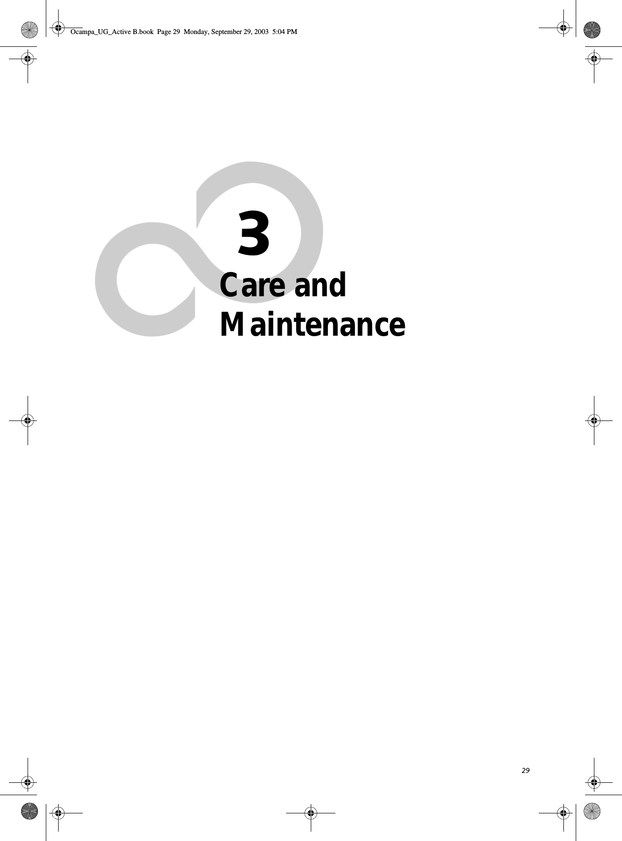 293Care and MaintenanceOcampa_UG_Active B.book  Page 29  Monday, September 29, 2003  5:04 PM