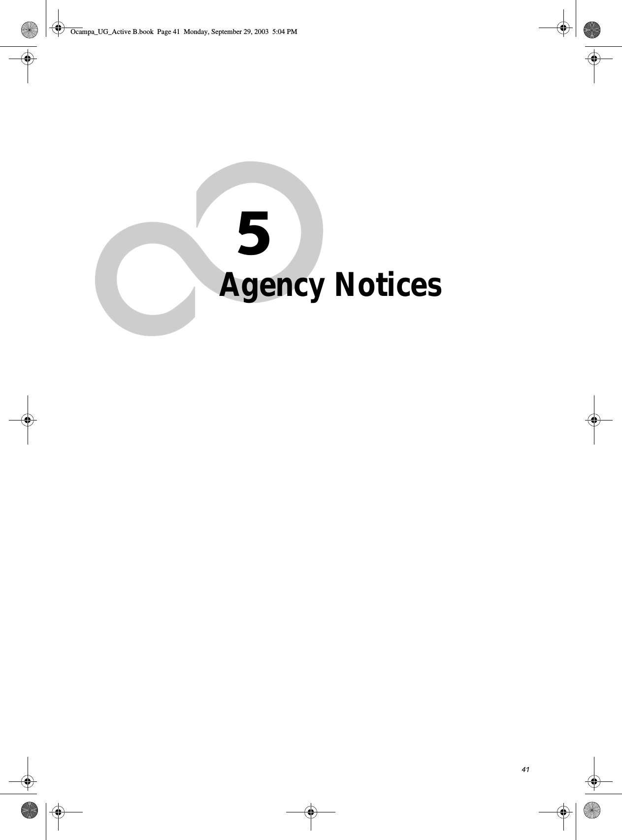 415Agency NoticesOcampa_UG_Active B.book  Page 41  Monday, September 29, 2003  5:04 PM