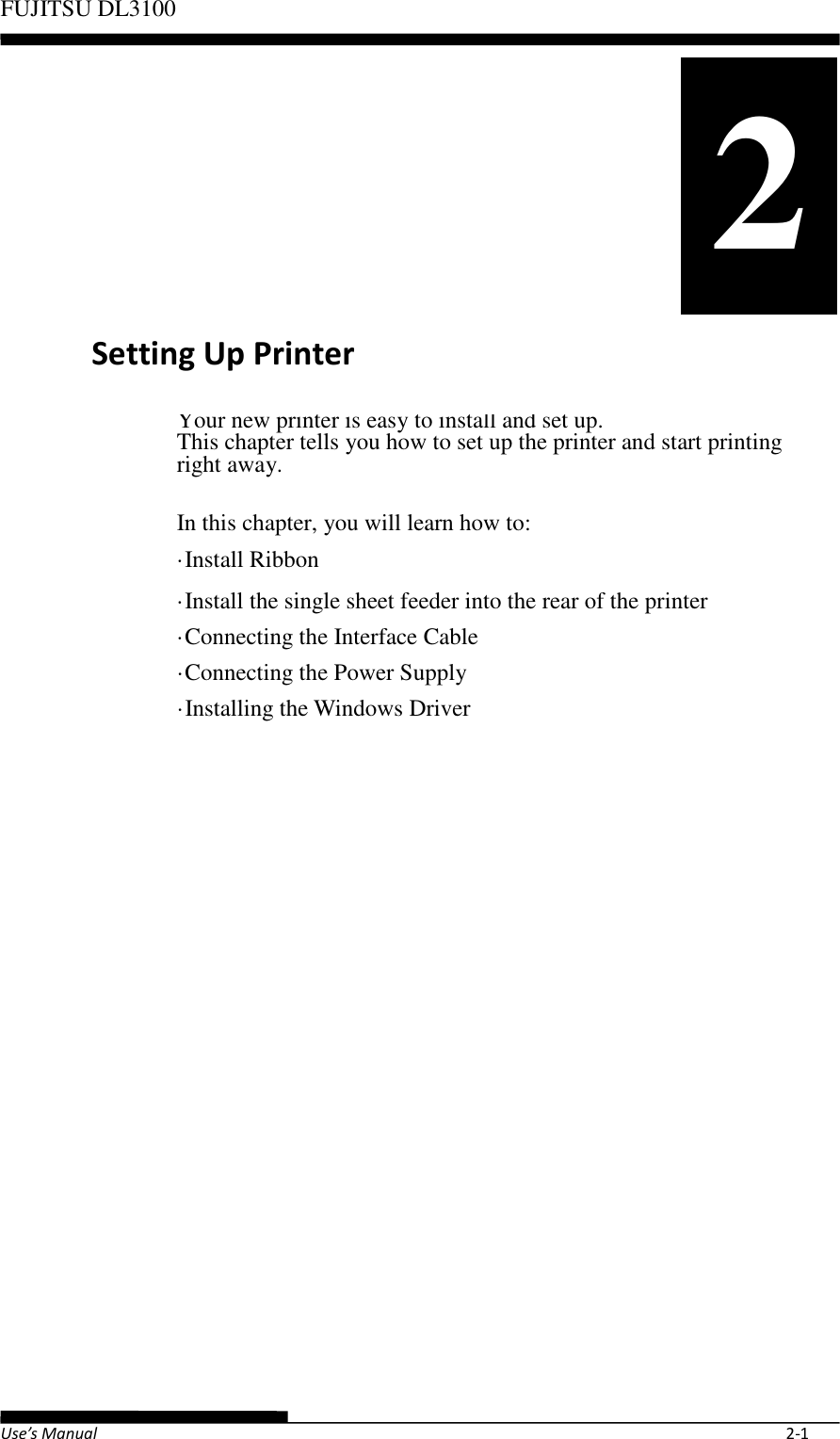Page 25 of Fujitsu Isotec 021M33342A Dot Matrix Printer User Manual Part 1 of 2