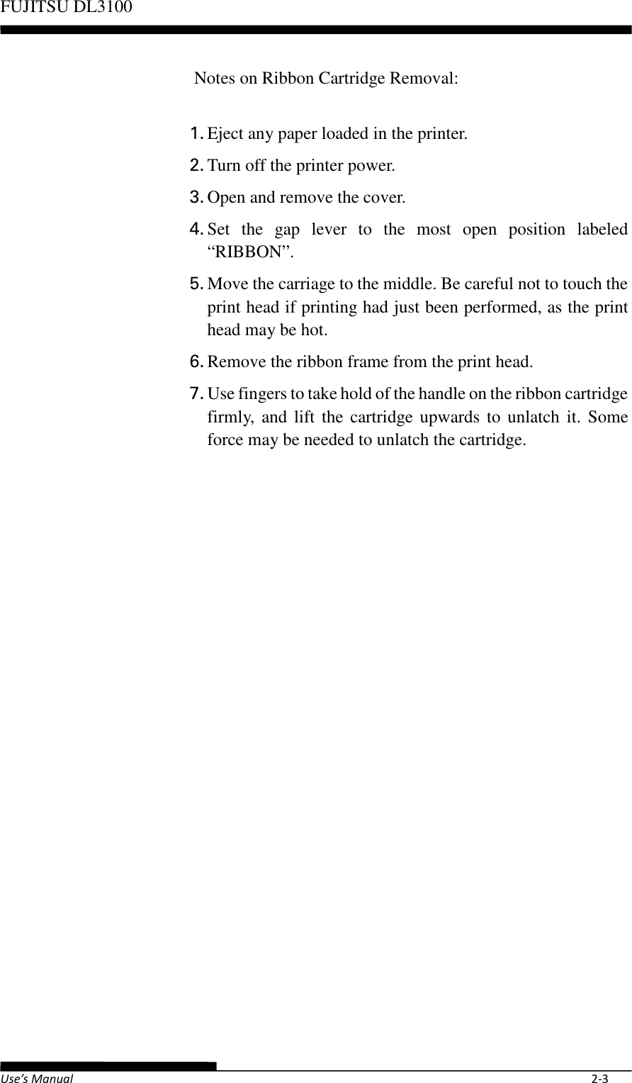Page 27 of Fujitsu Isotec 021M33342A Dot Matrix Printer User Manual Part 1 of 2