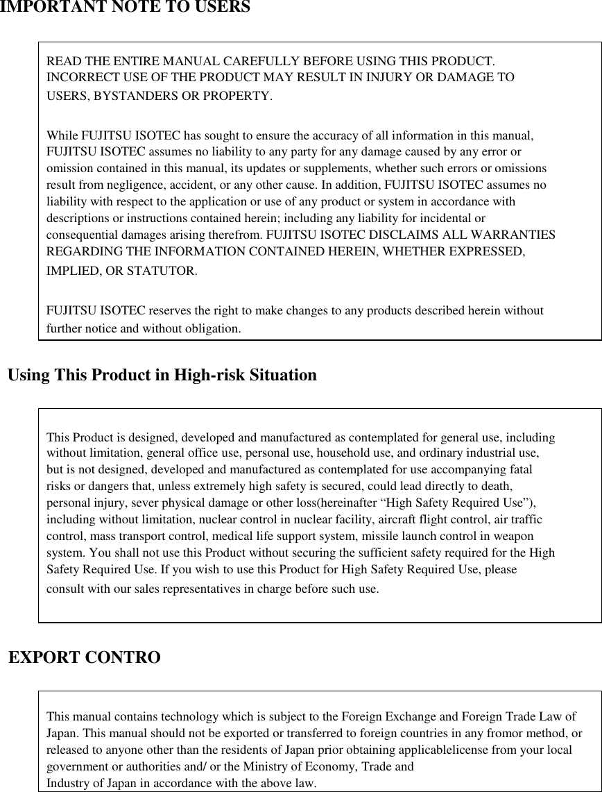 Page 3 of Fujitsu Isotec 021M33342A Dot Matrix Printer User Manual Part 1 of 2